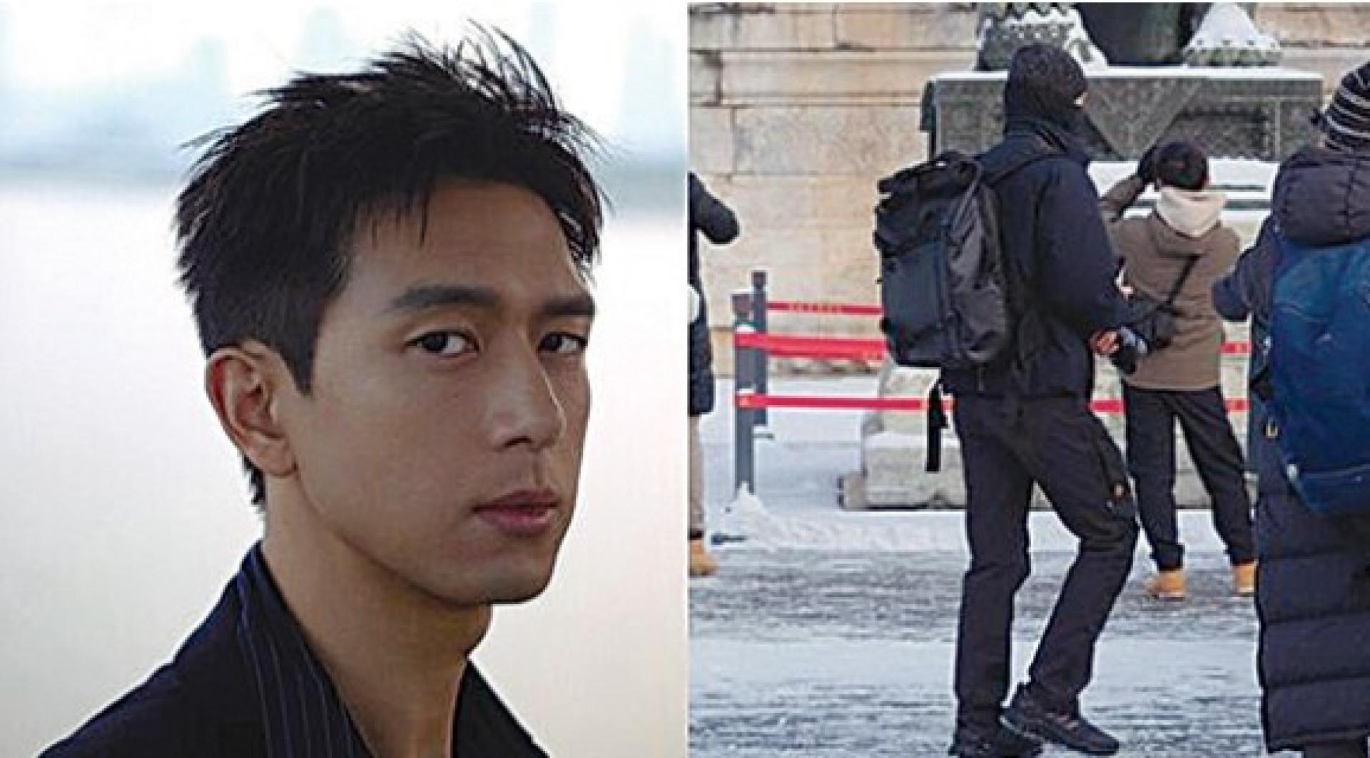 北京故宫下初雪吸引大批游客朝圣，李现低调变装去拍照。