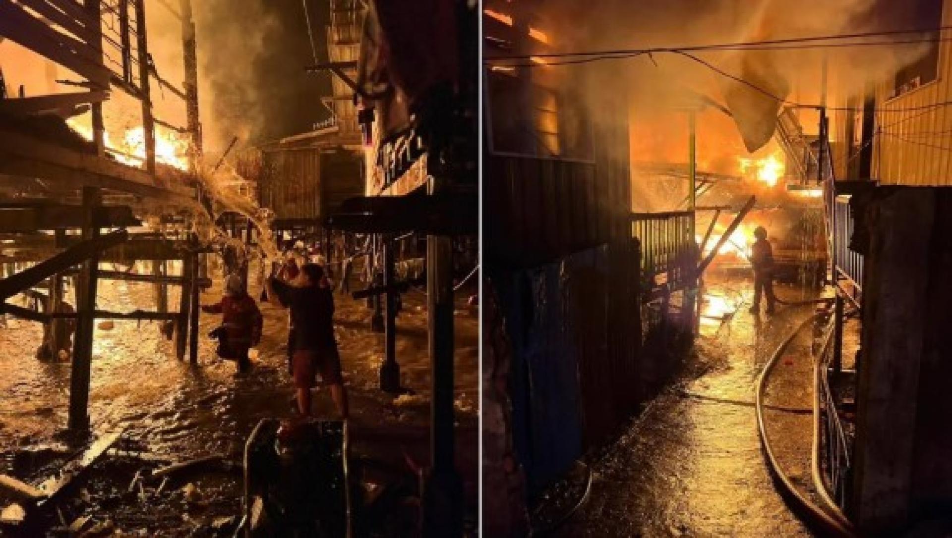 斗湖阿拔斯路甘榜斯里安曼午夜发生大灾。