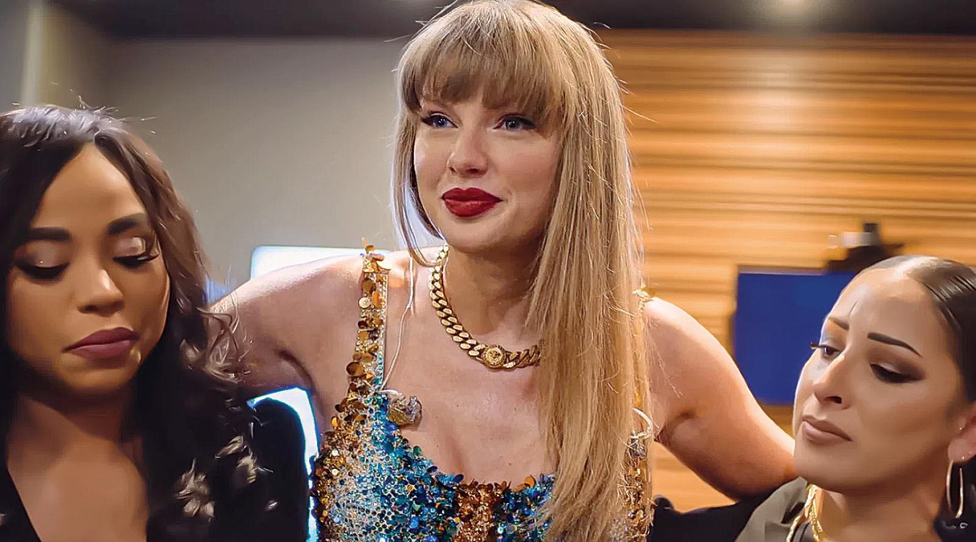 泰勒丝（中）近年展开全球巡回演出，赚得盆满钵满，因此霸气包出8亿令吉红包犒赏员工。