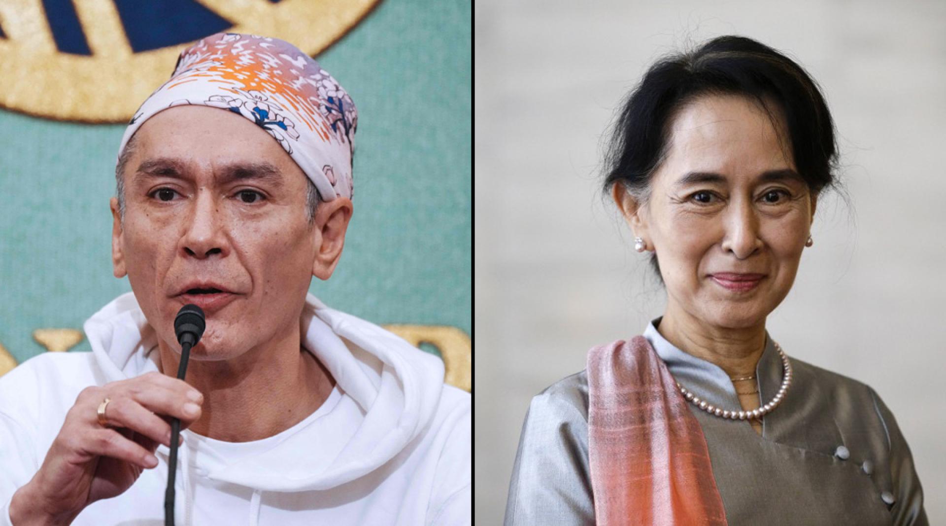 阿里斯（左）担心母亲（昂山素姬，右）可能已经去世。