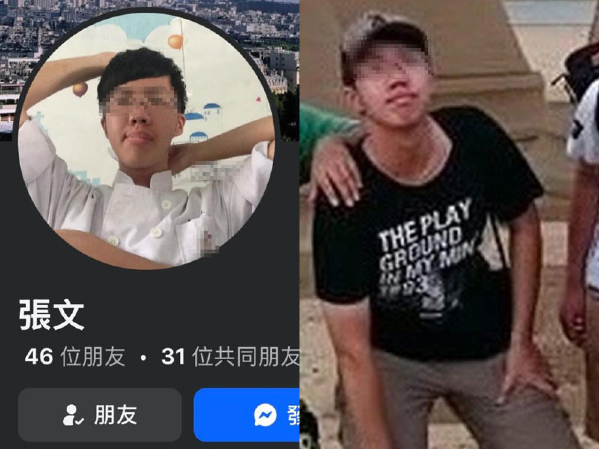 有网友搜出凶嫌张文的脸书帐号，正面照曝光。