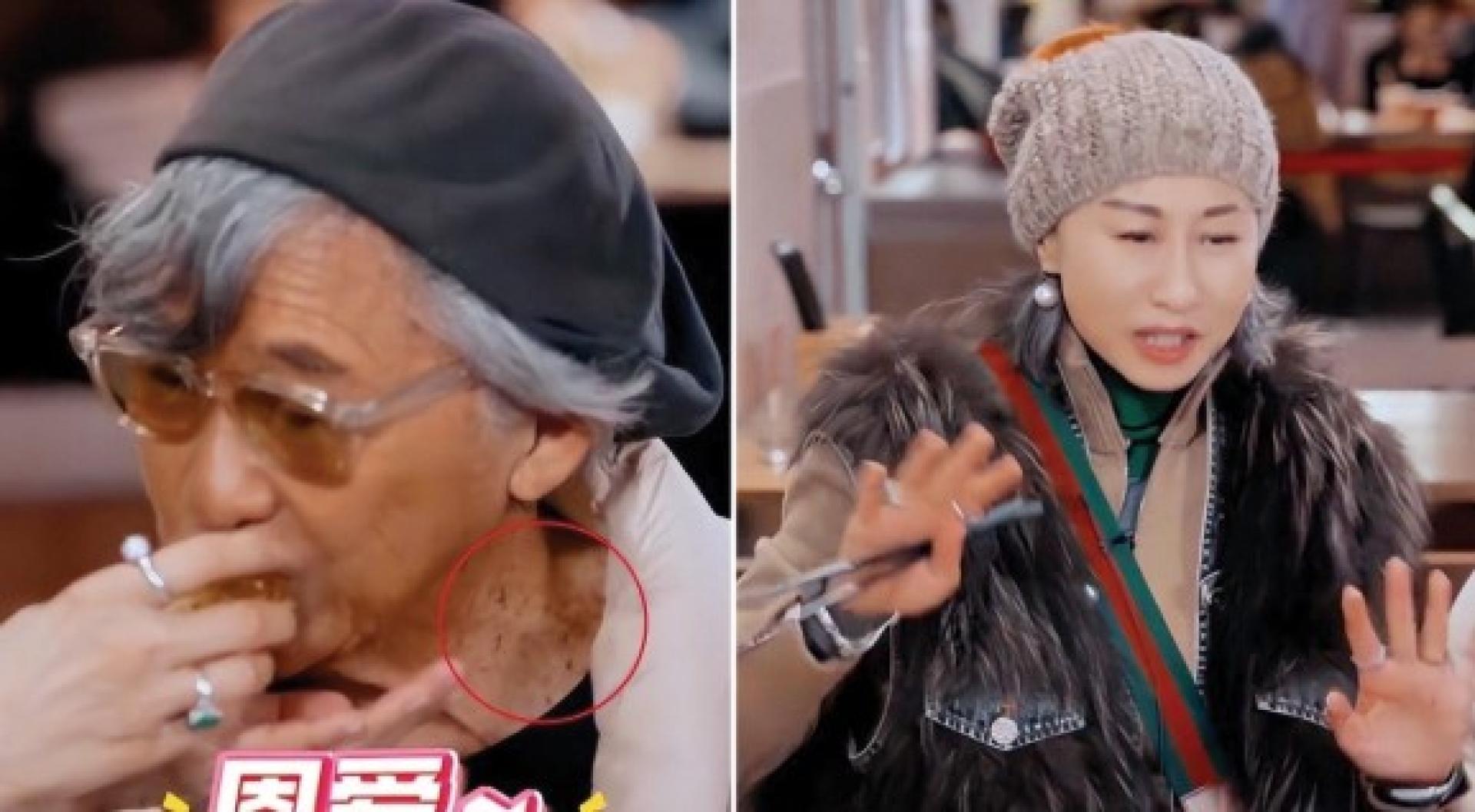 （左）林子祥脖子现密集黑斑。（右）叶蒨文一如既往地活力四射。