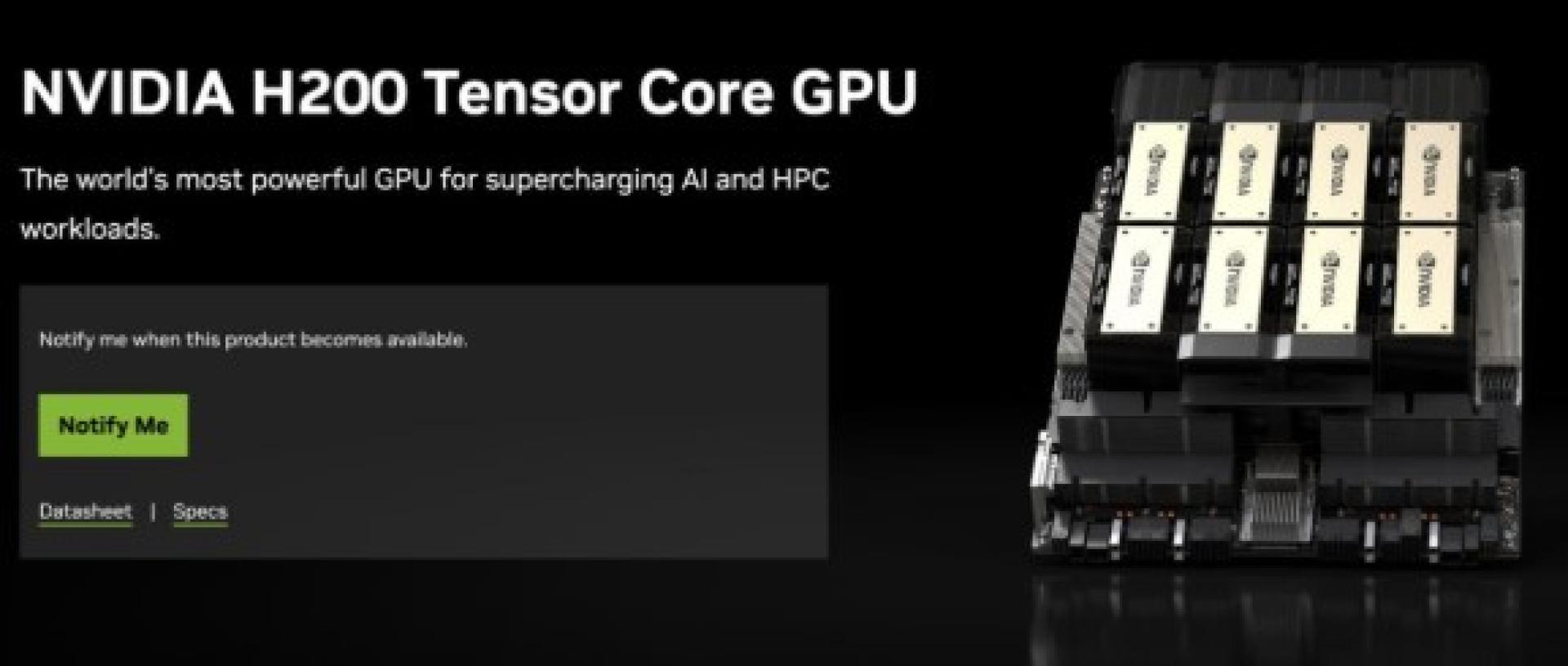 英伟达人工智能（AI）晶片H200。