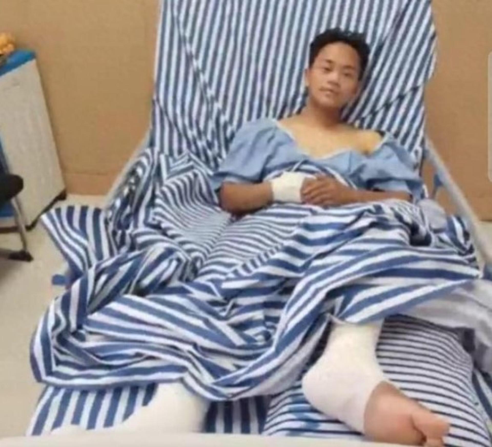 曾凡贵被非法拘禁7天，脚被打断，肋骨断裂。