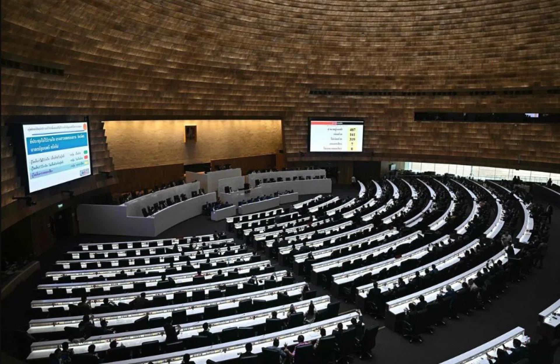 泰国定于明年2月8日举行大选，泰自豪党推举党魁和看守首相阿努廷、外长西哈萨以及瓦拉武为首相候选人。图为泰国国会会议厅。 （档案照片）