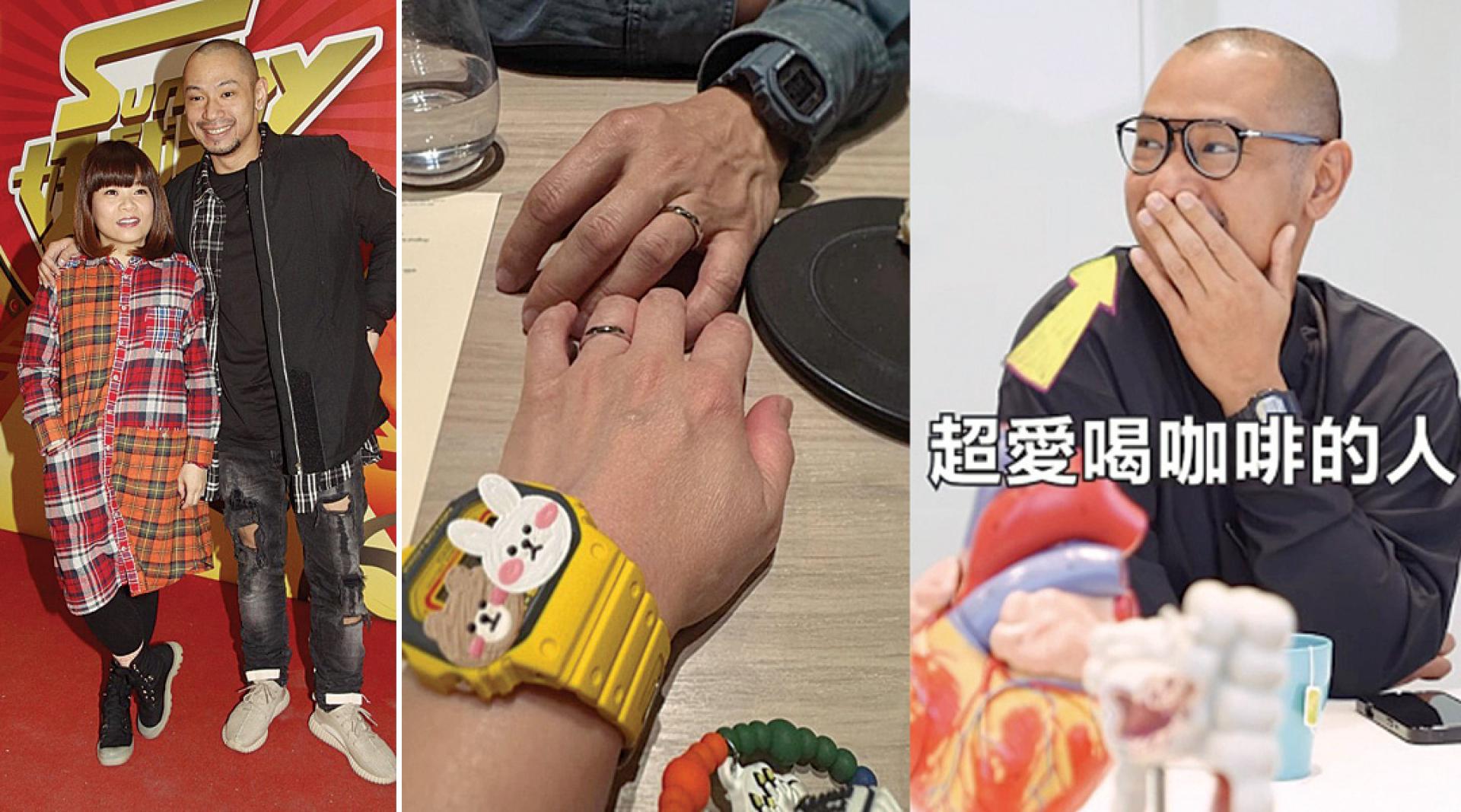 小仪与金刚曾传绯闻。（右）有网友指新郎的手形与手表神似金刚。