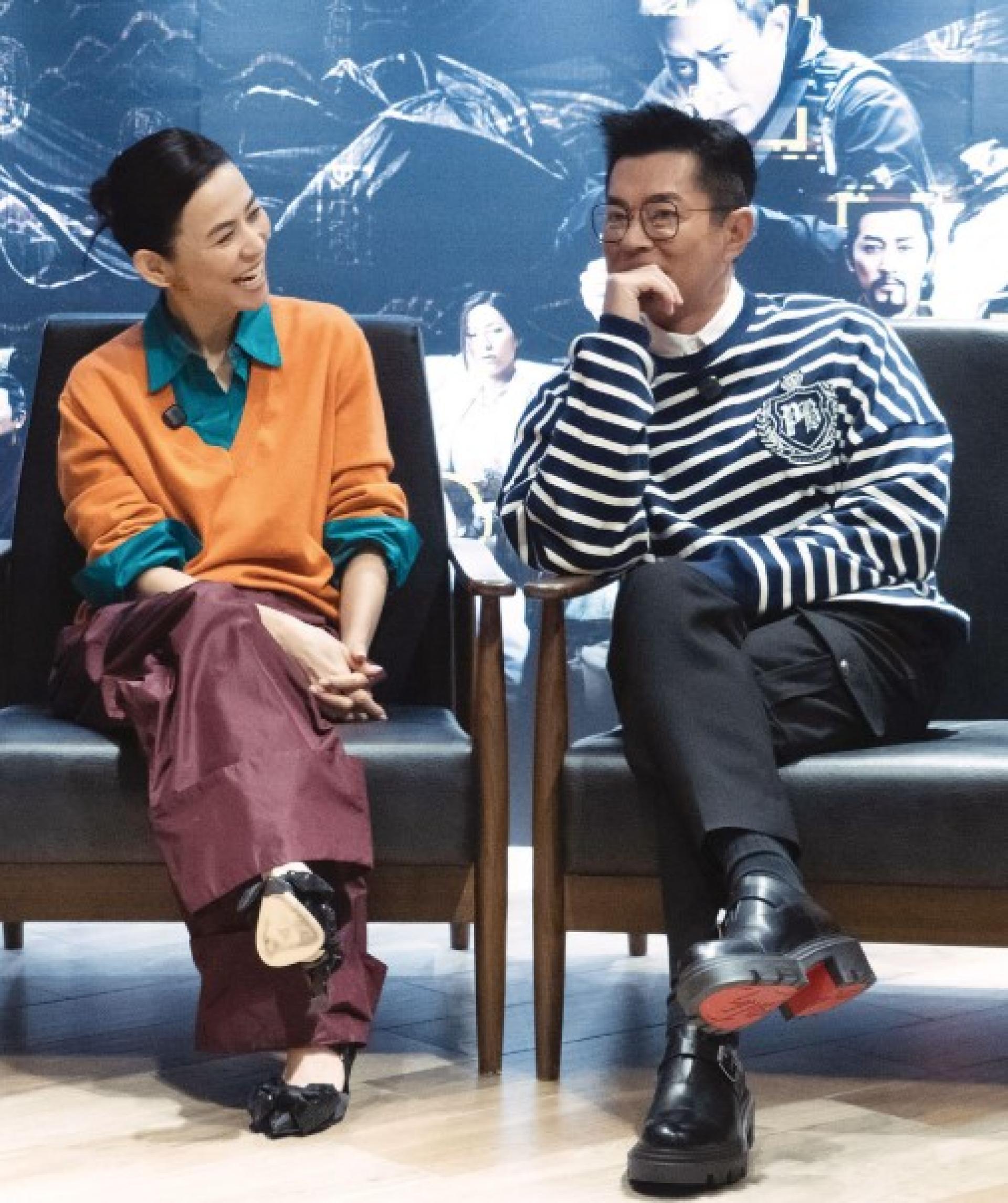 古天乐和宣萱频频为电影《寻秦记》宣传，最强CP感满溢，两人异口同声表示，最重要观众看得开心。