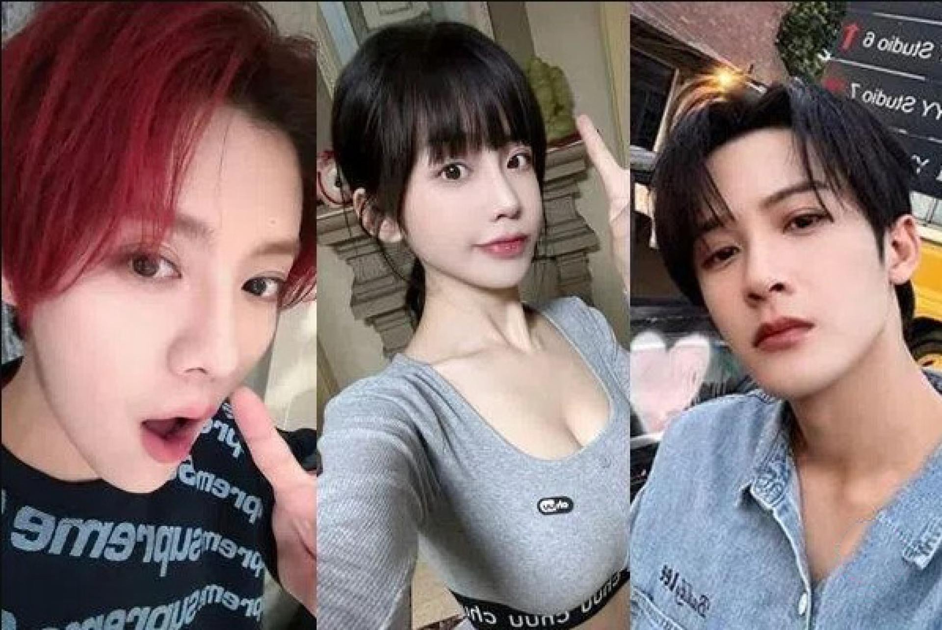 司晓迪（中）爆料扯鹿晗（左）和檀健次下水。