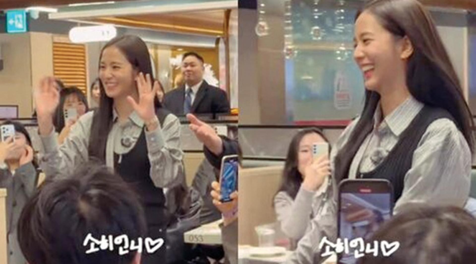 Jisoo不只请吃海底捞更现身同乐。