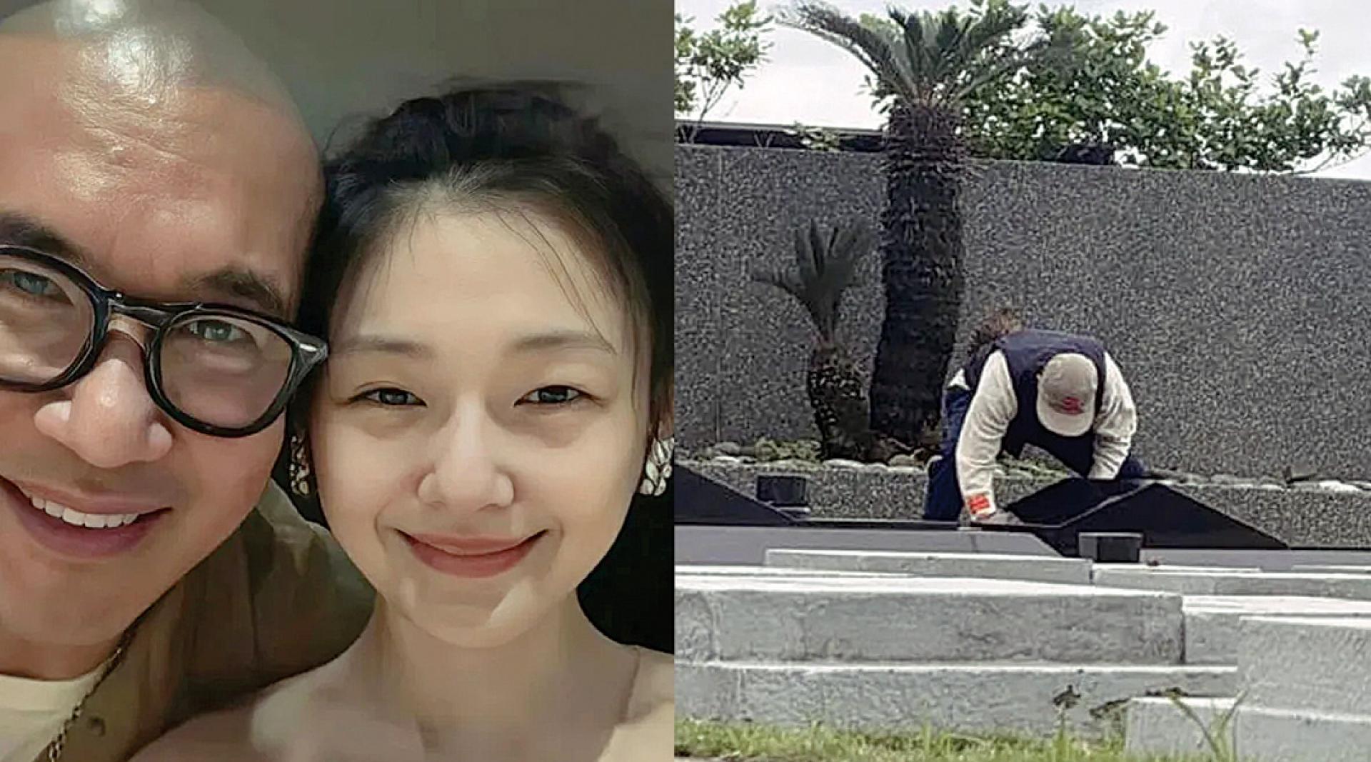 具俊晔时常上金宝山陪伴大S，3日被粉丝目击正在认真擦拭墓碑。