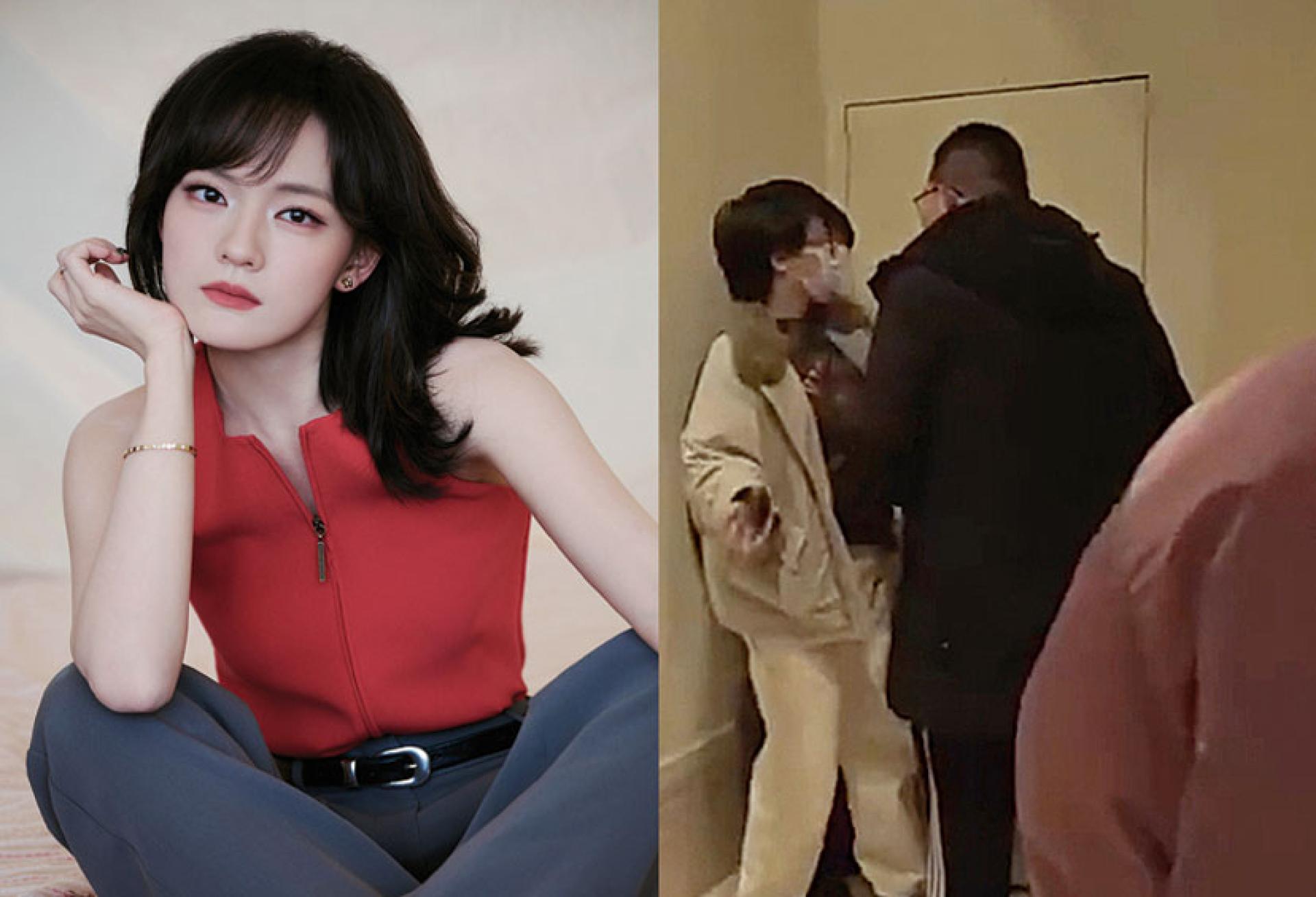 文淇参加活动被陌生男逼到墙角。