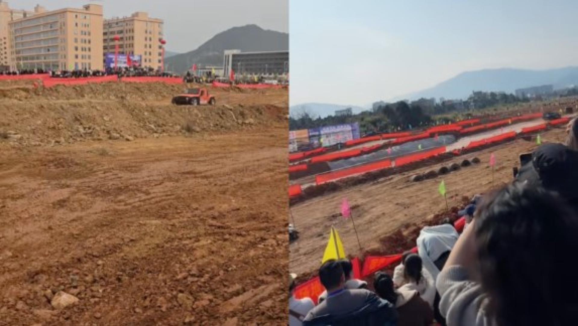 中国南通汽车场地越野赛于10日及11日举行。（比赛视频截图）