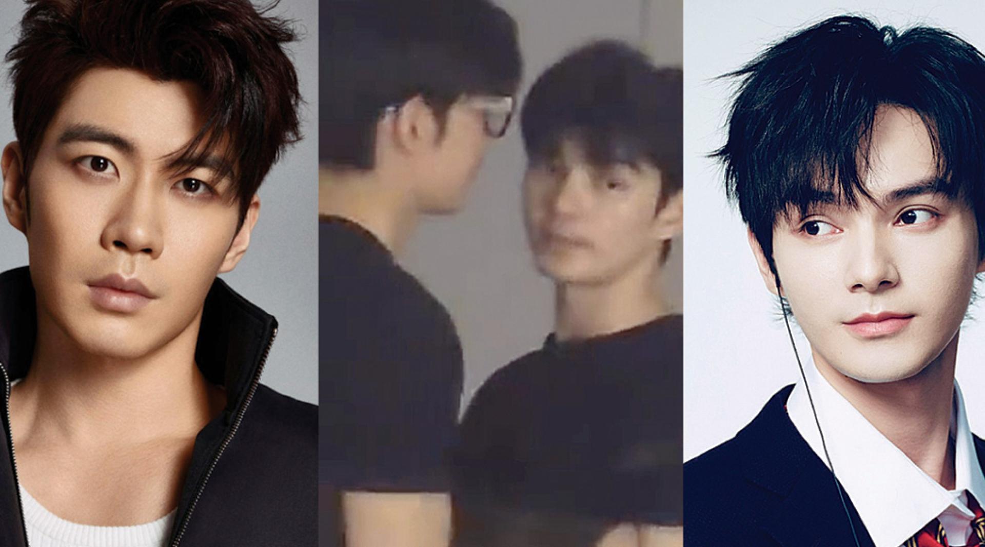 苏逸阳（左图）与何昶希（右图）亲密互动流出。