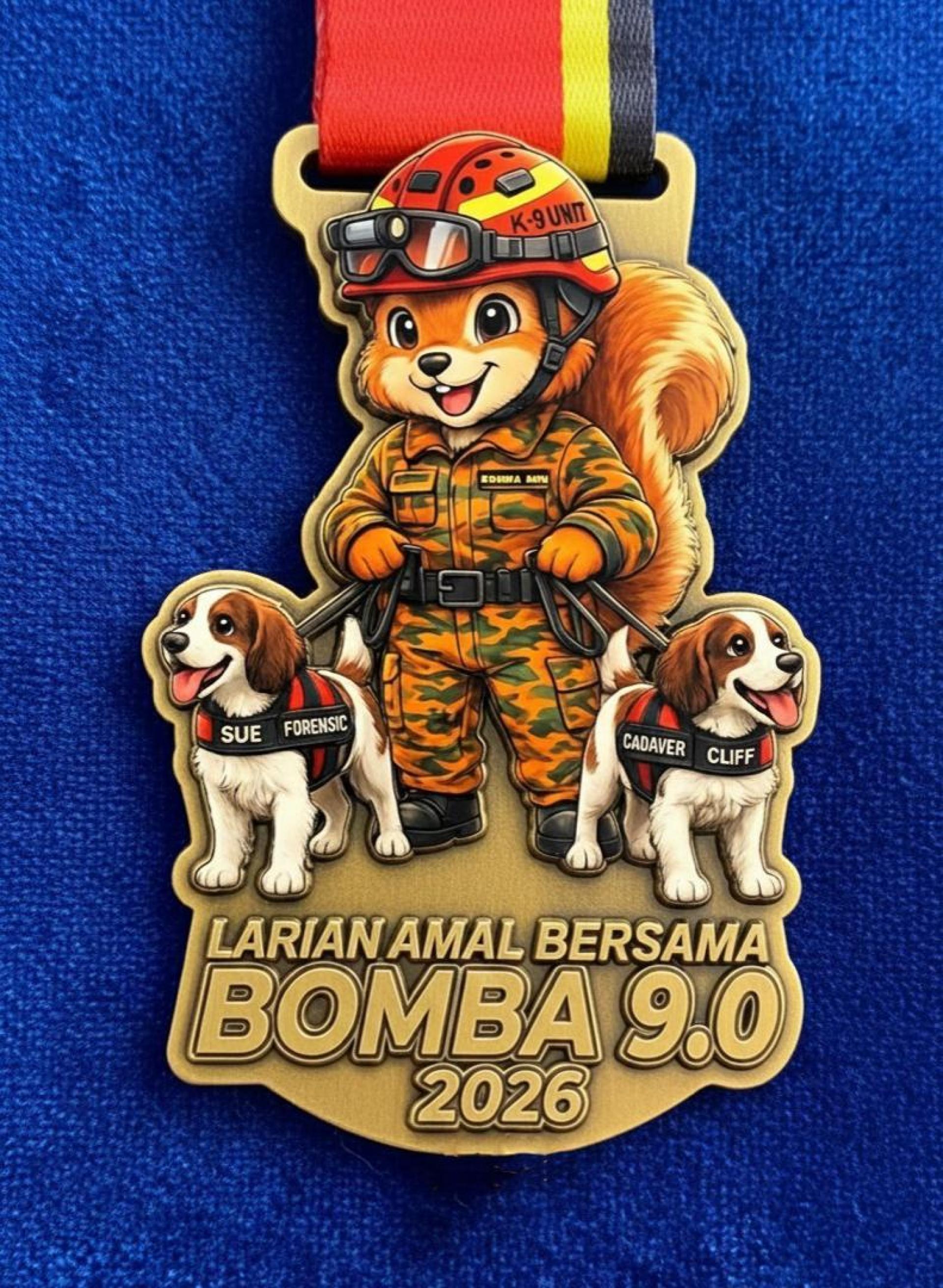 第9届“与消拯同行”义跑完赛奖牌。