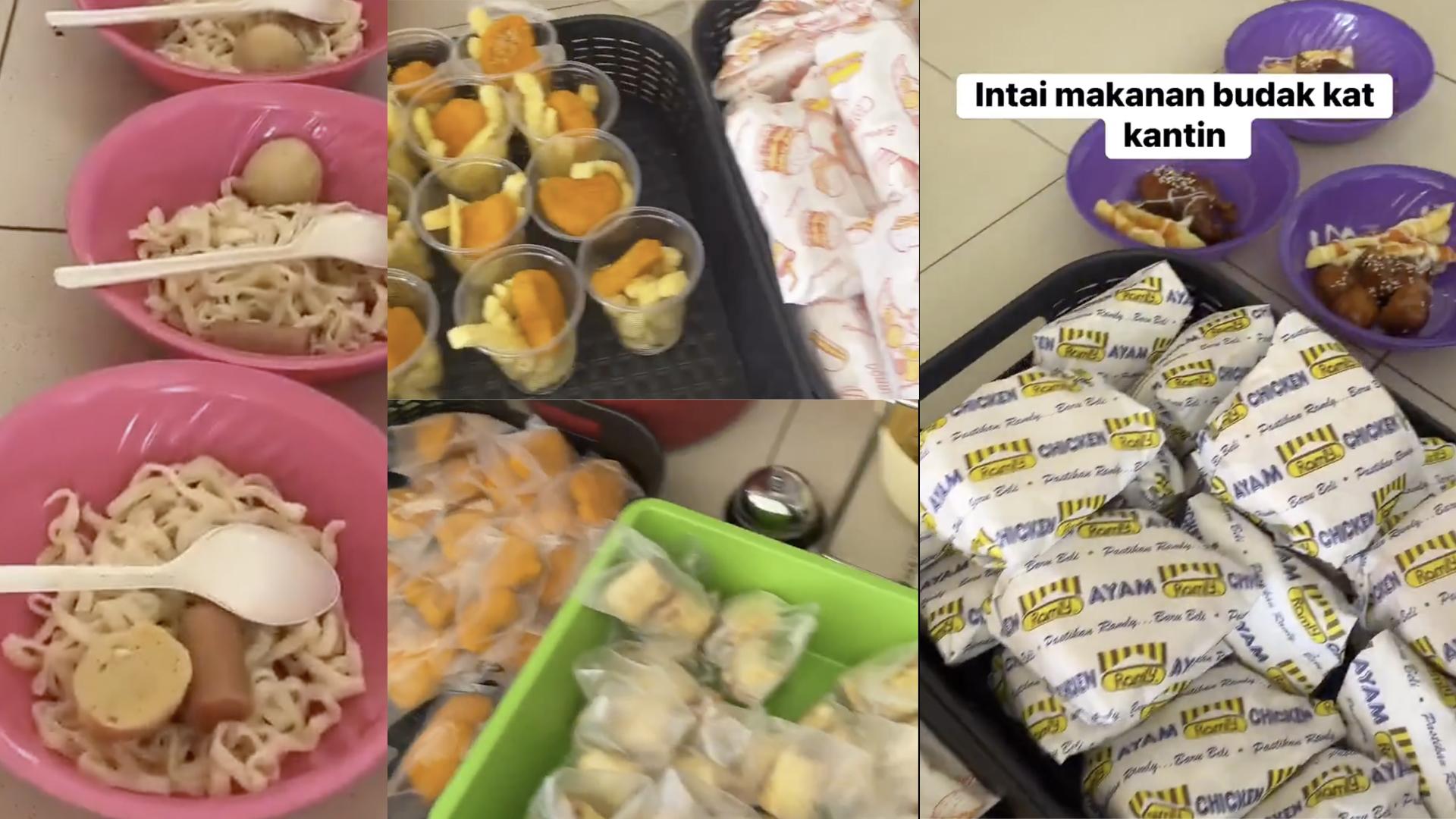 食堂除了售卖椰浆饭、炒饭及粥品等主食外，还同时出售多种加工食品，包括炸鸡块、薯条、汉堡、炸鸡配薯条以及香肠配快熟面等。