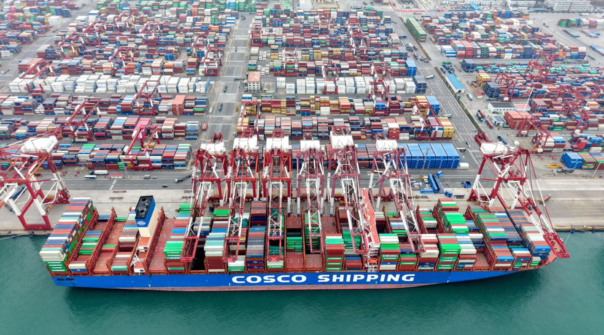 亚洲经济体的基本面依然坚实。图为中国山东青岛港集装箱码头。