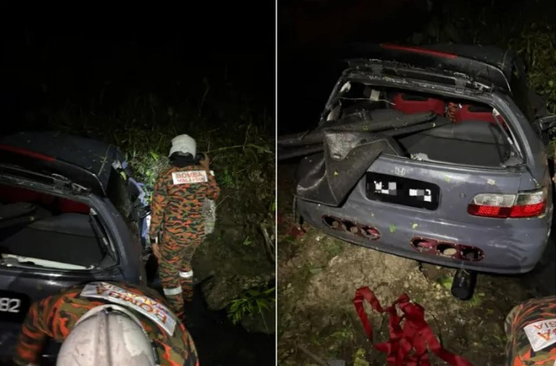 朋尼逊路事故现场的消防人员。