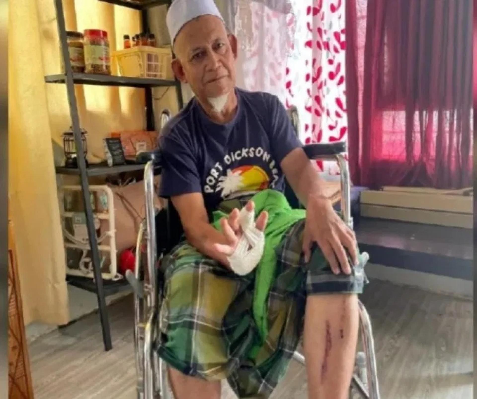 保安清晨遭大象袭击，遭大象以象鼻击中受伤。（取自每日新闻）