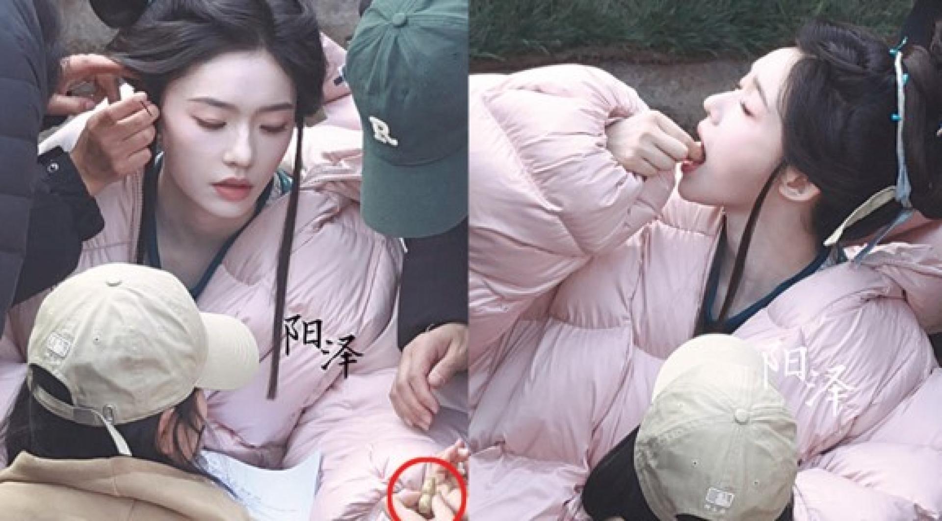 林允在片场竟然需要服用救心丸，疑似连续好几天的熬夜拍戏，身体出现警讯。