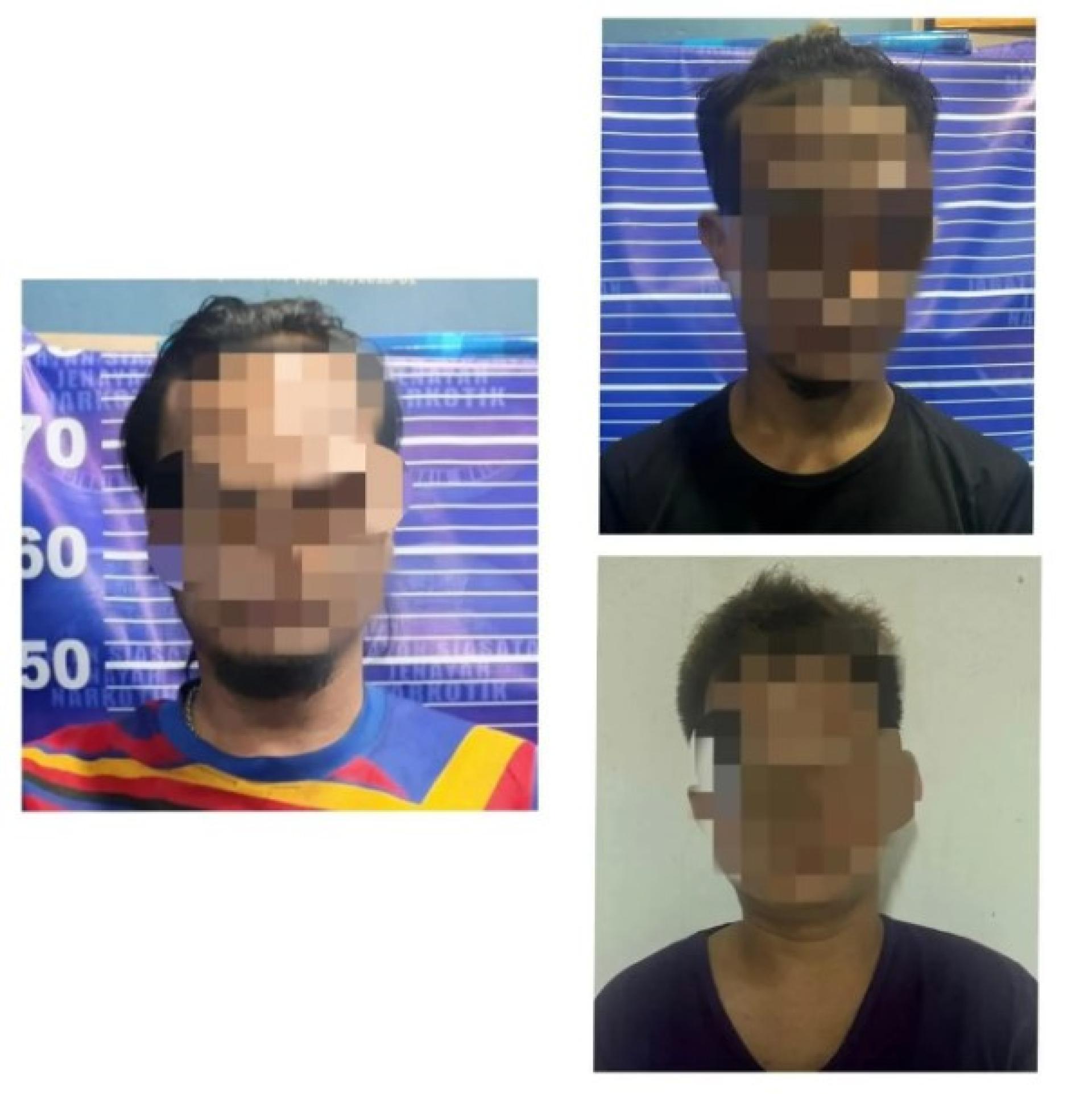 三名涉嫌吸毒的嫌疑人被警方扣留。