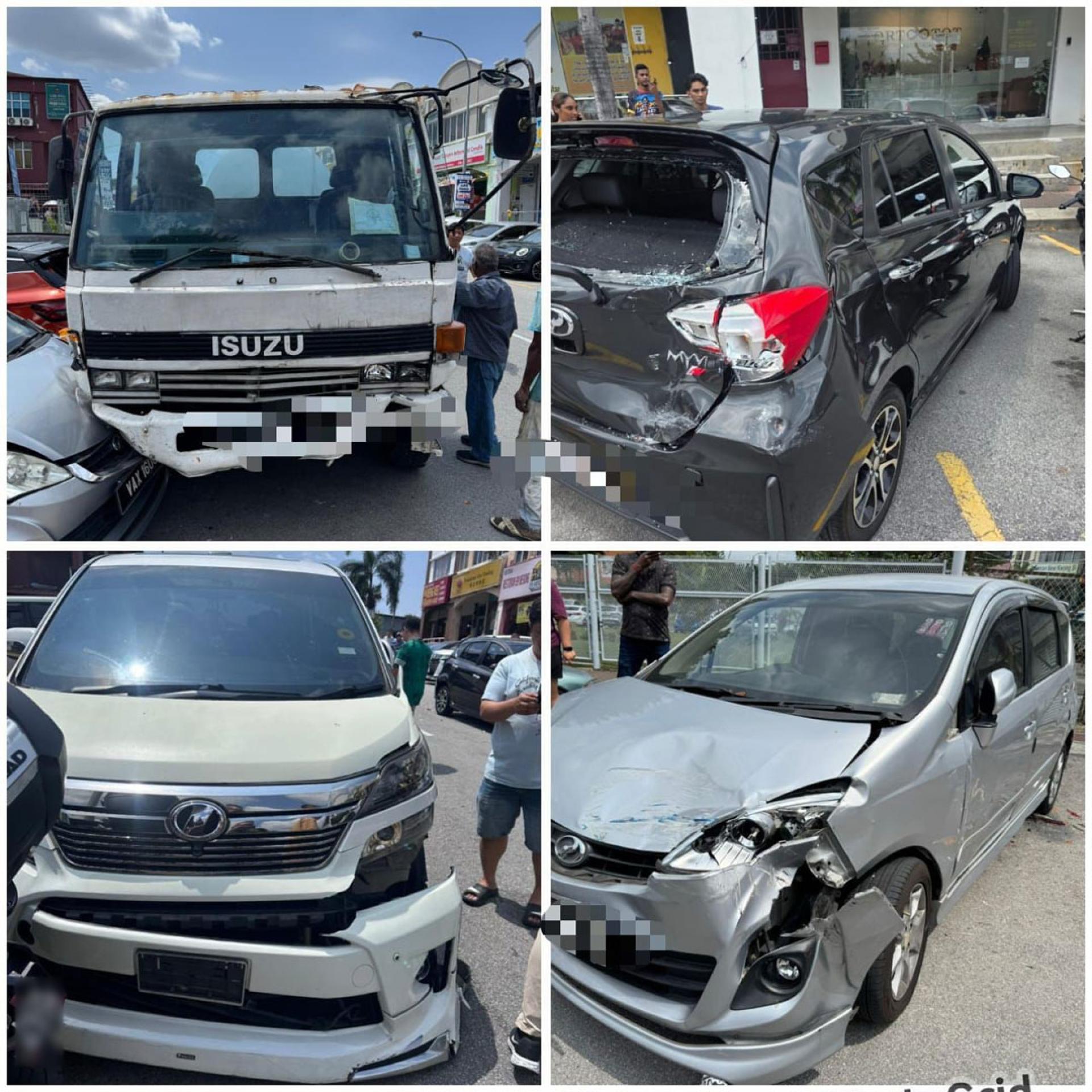 多辆涉事车辆严重毁损。