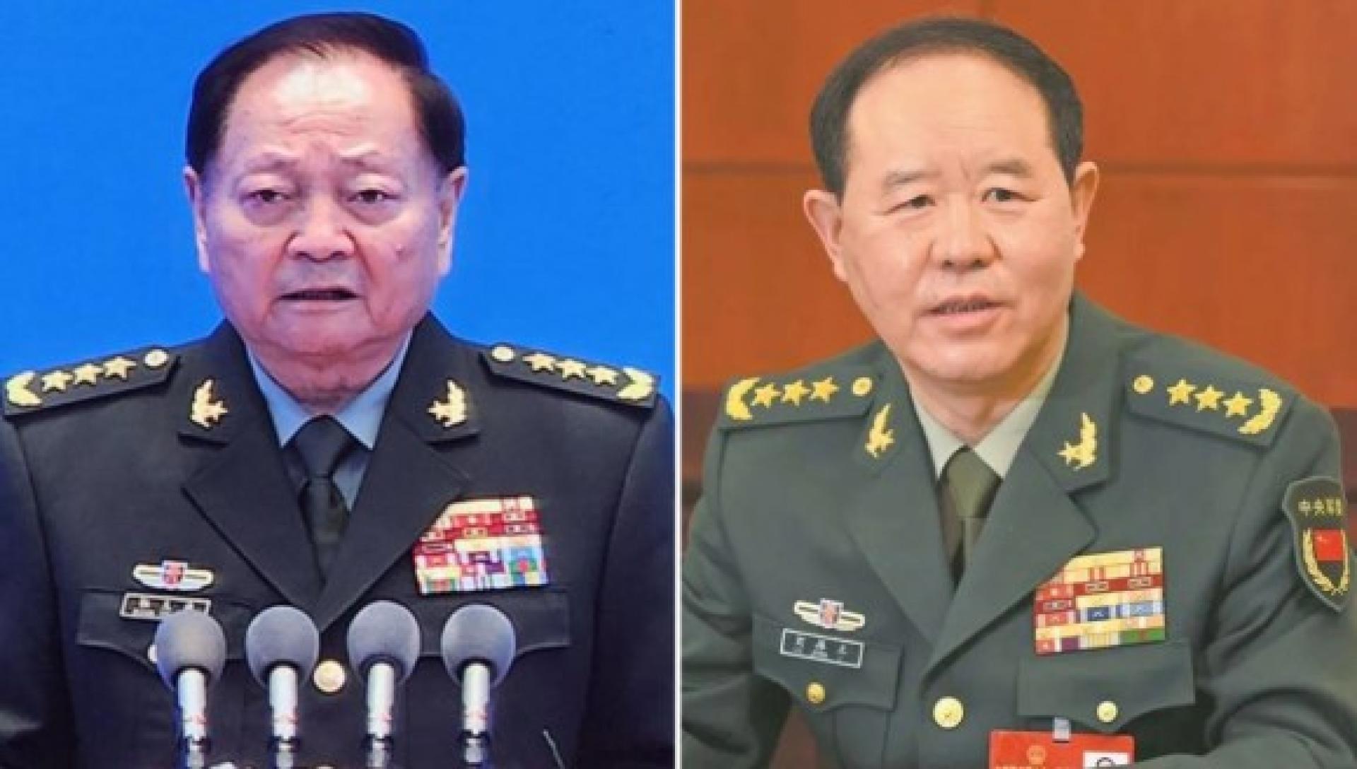 中央军委副主席张又侠（左）、军委委员刘振立（右）。