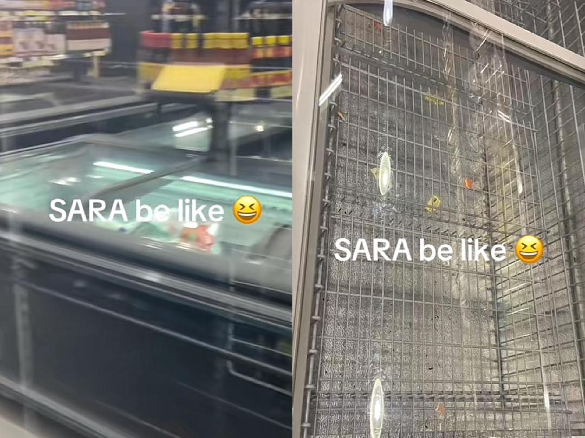 多家超市及指定零售店的香肠、鸡肉块及肉丸等冷冻商品被抢购一空。