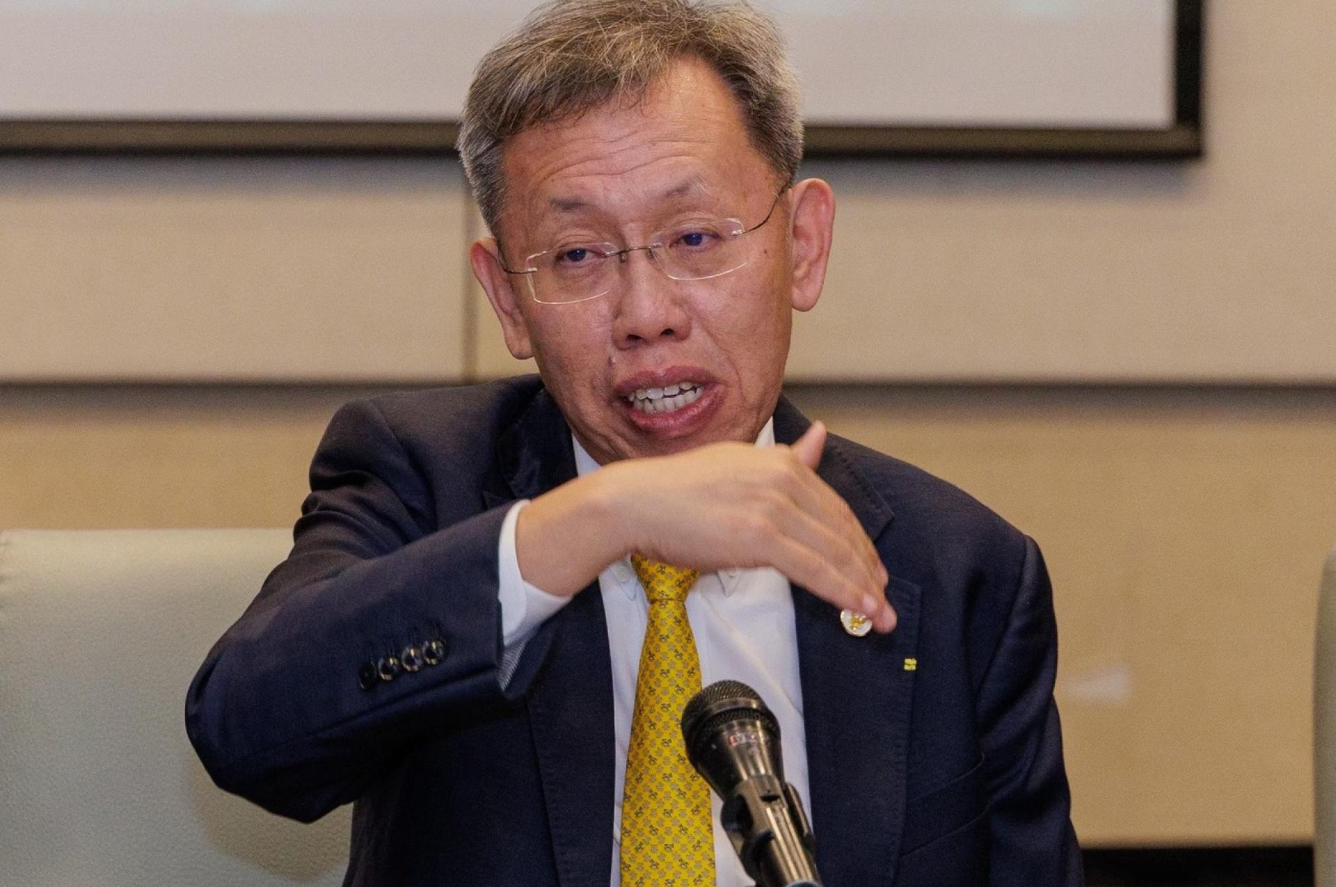 沈桂贤在发布会上发言。