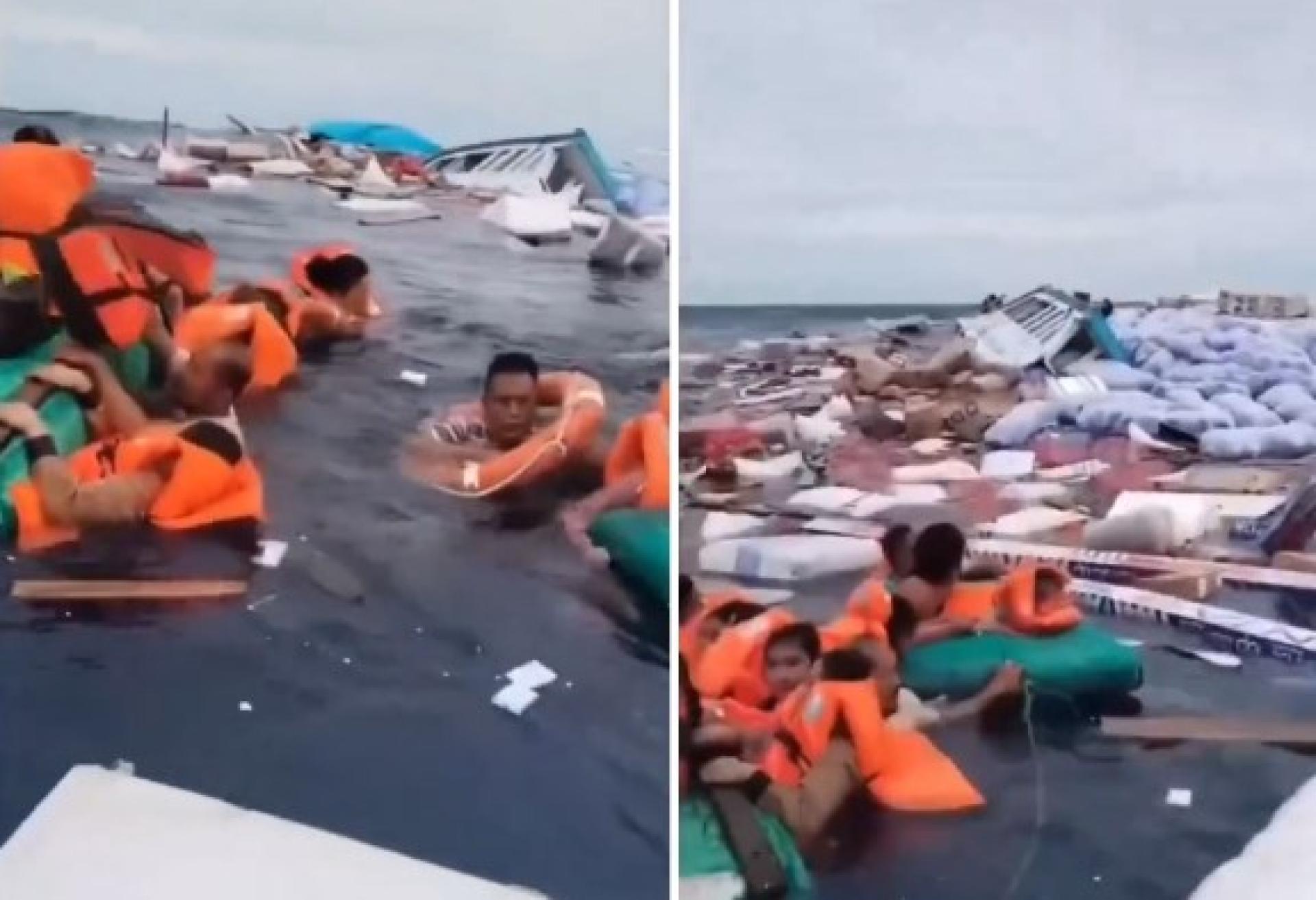 网传事故现场视频截图。