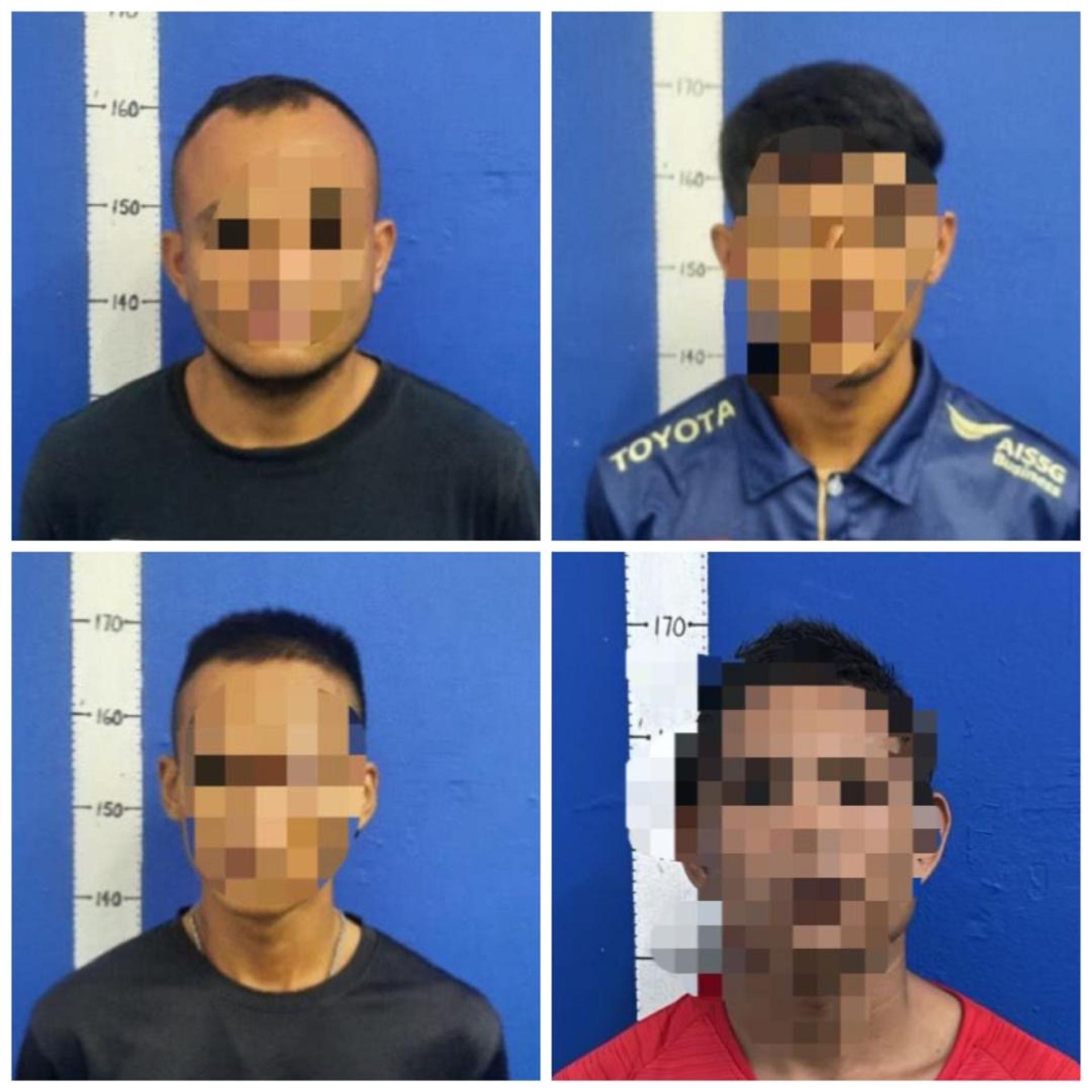 美里警区刑事调查组成功逮捕4名本地男子，年龄介于24至27岁，涉嫌参与非法放贷（阿窿）活动，并以向受害者商铺泼漆的方式进行恐吓及追讨债务。