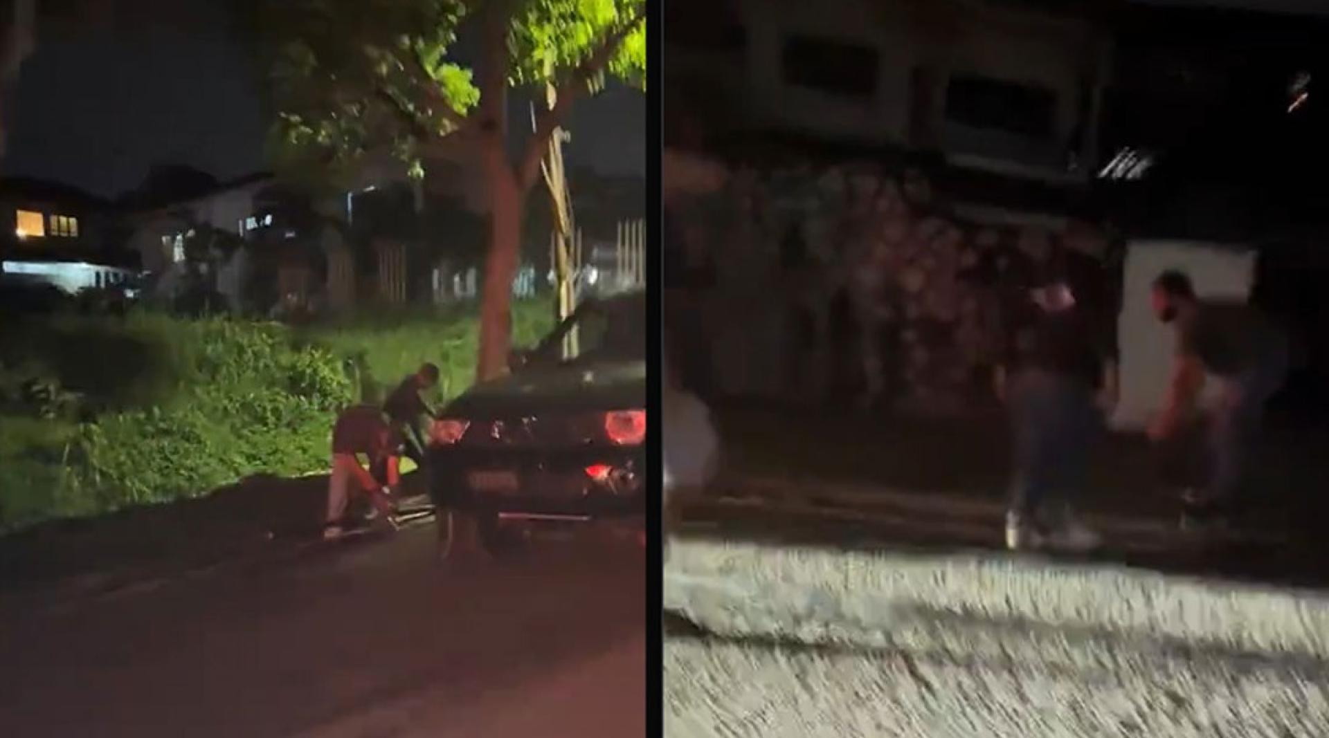 盗窃电缆过程的视频截图。