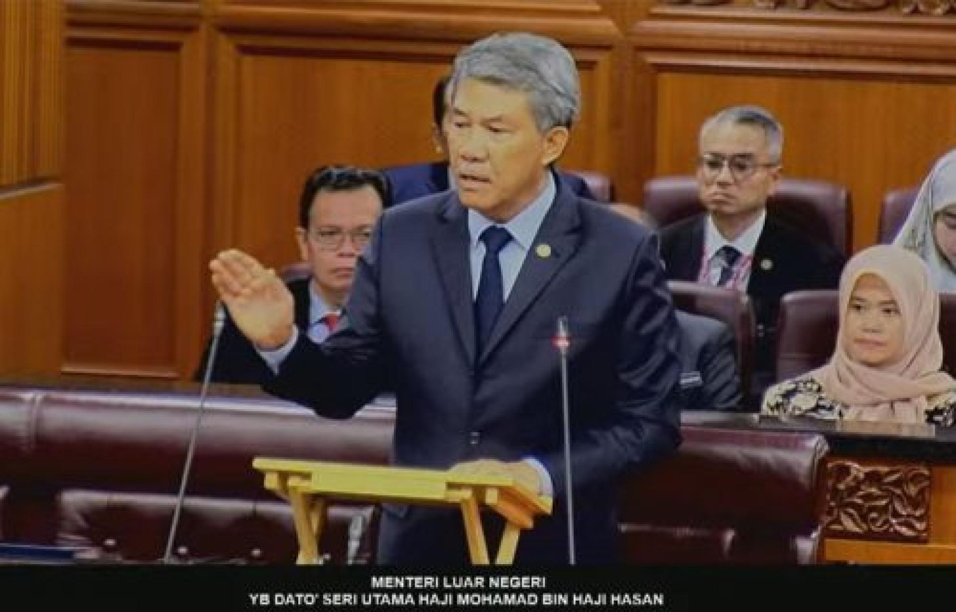 莫哈末哈山：马来西亚政府重申立场，以1979年的地图为依据，继续维护国家领土主权。