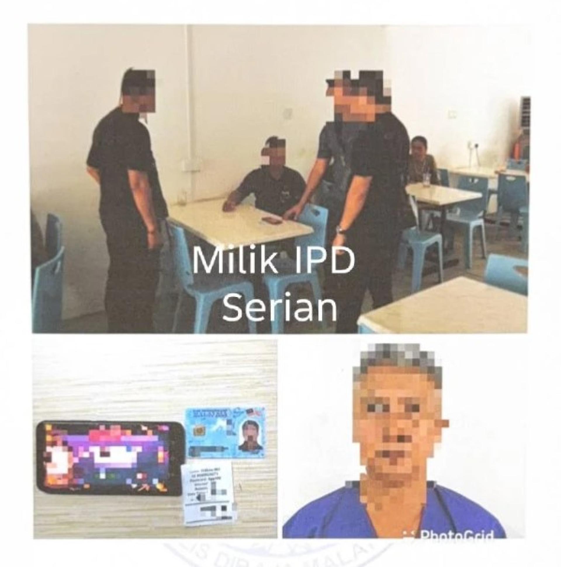 警方检查西连场所及在打击网络赌博行动中查获的物品。