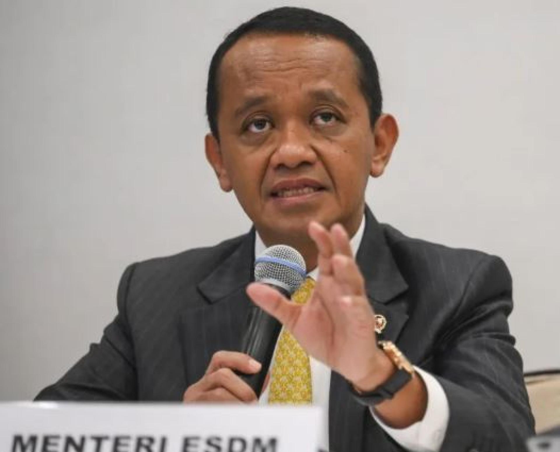 图为印尼能源与矿产资源部长巴利尔拉哈达利亚于2月20日在美国华盛顿特区，就印尼—美国能源与矿产领域互惠贸易协定举行新闻发布会时的情景。