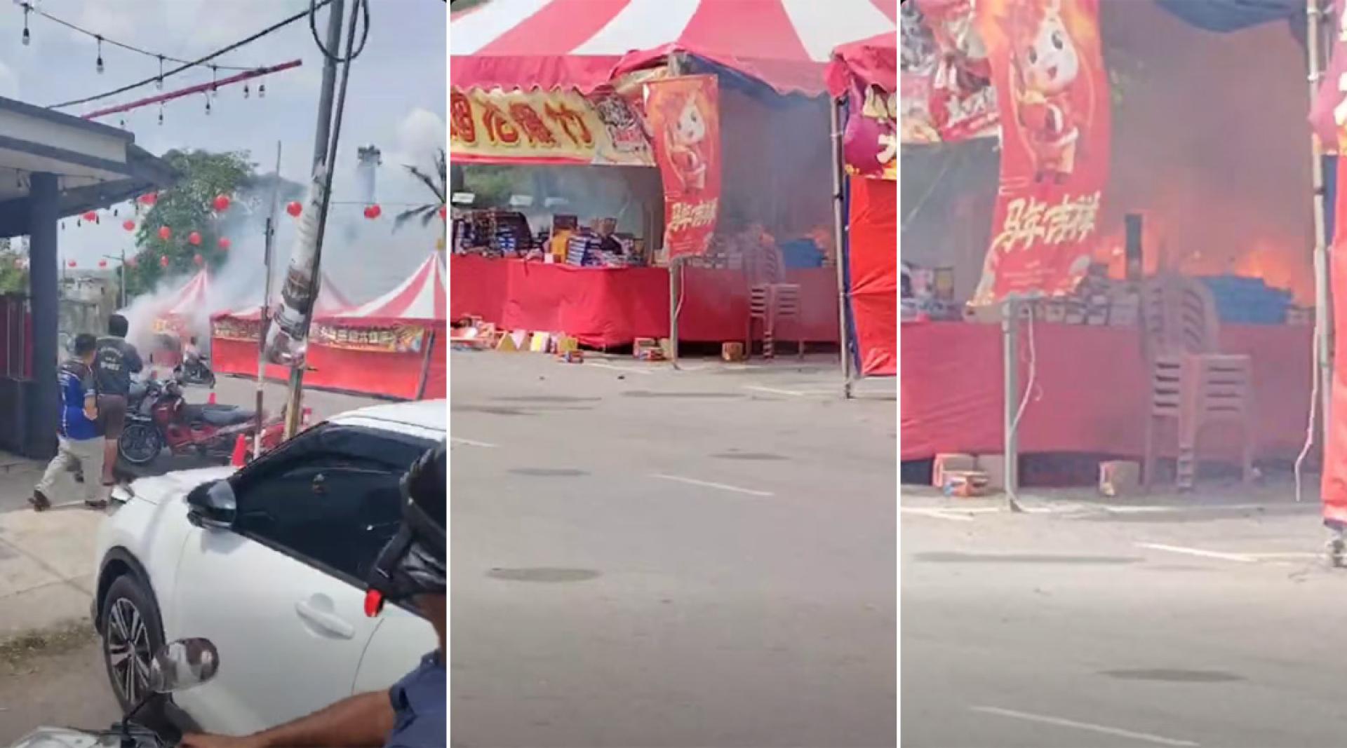 现场火花四溅，更传出接连的爆炸声。（网络视频图片）