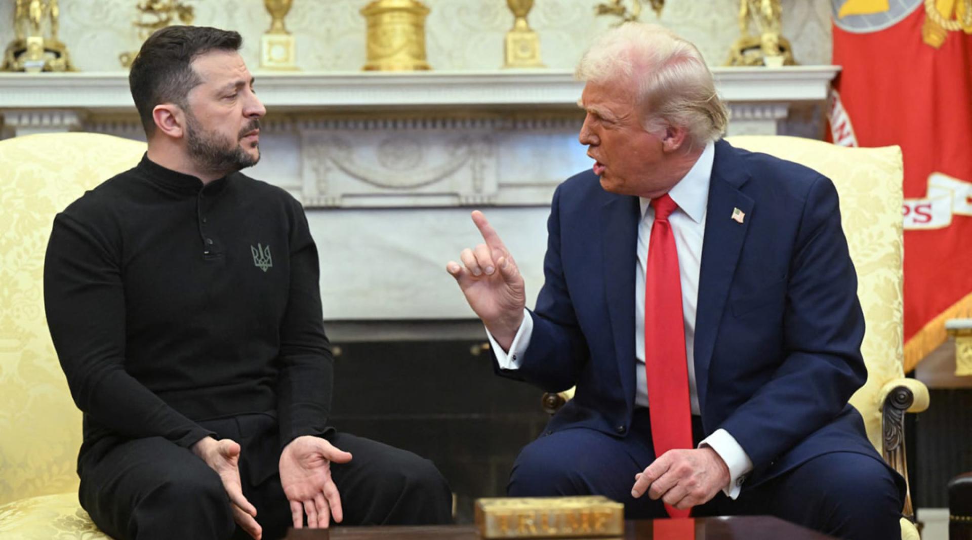 2025年2月28日，特朗普在白宫与泽连斯基会面，气氛紧张。