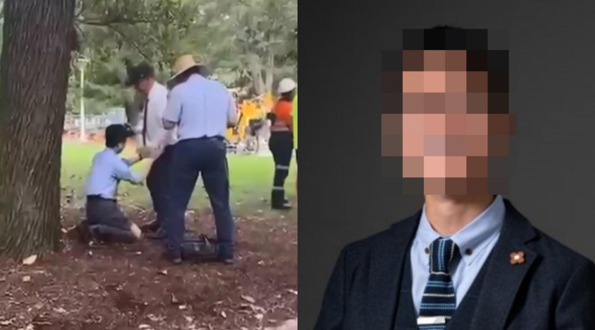 校方通知警方，由警员到场拘捕男子。