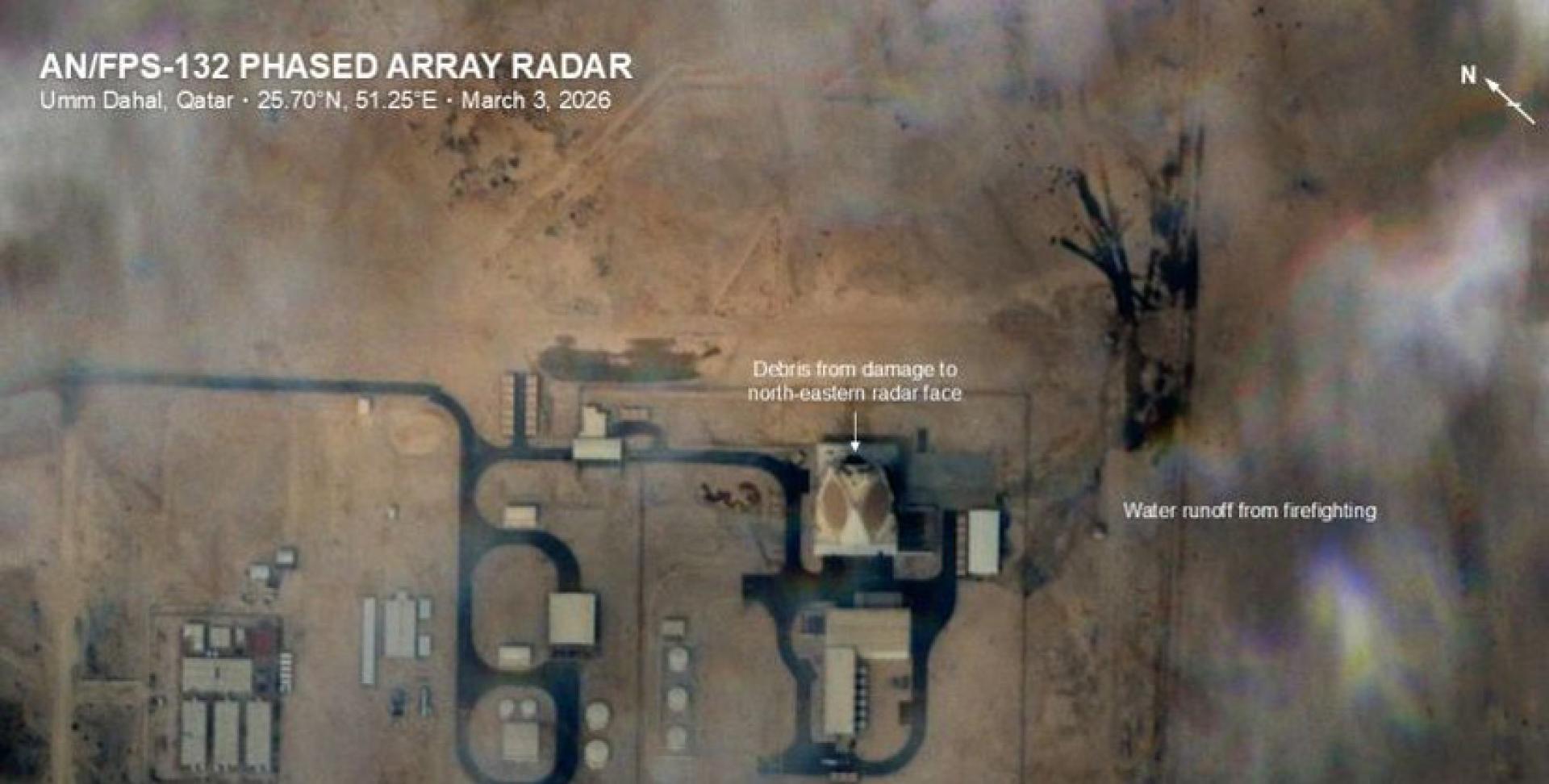 部署于卡塔尔的美军FPS-132雷达被摧毁。