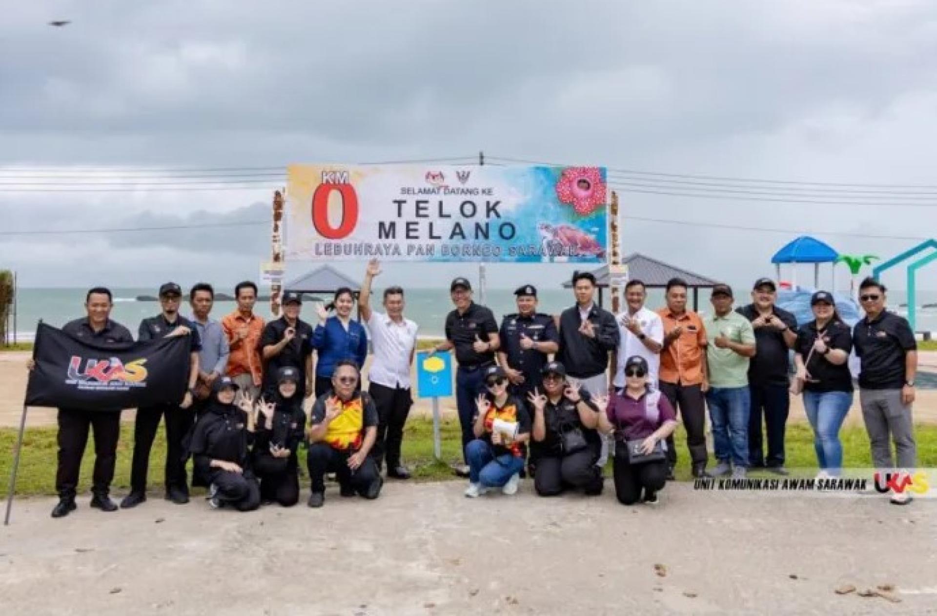 赛多尔（右9）于3月9日在三马丹丹绒美拉诺0公里处启动“2026年乌卡斯巡礼——为民服务”活动，开启1,750公里行程，与社区互动，将政府政策更贴近民众。