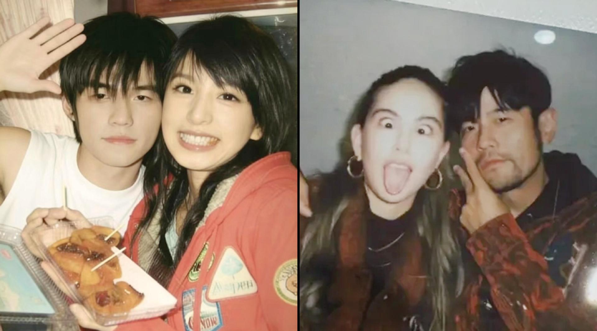 （左）CP粉突然狂炒周杰伦当年与Hebe的甜蜜互动。（右）昆凌大放晒出与周杰伦秀恩爱的影片。