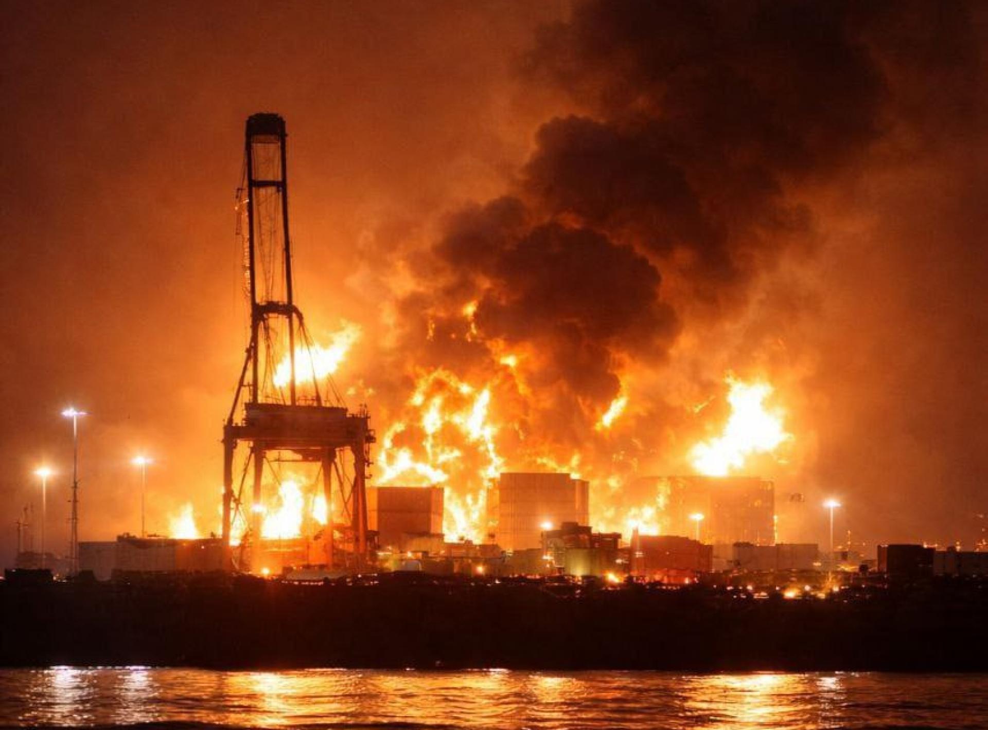 中国船员日前在海上目击疑似伊朗无人机袭击阿曼萨拉拉港（Salalah Port）石油储存设施，并拍下现场画面。