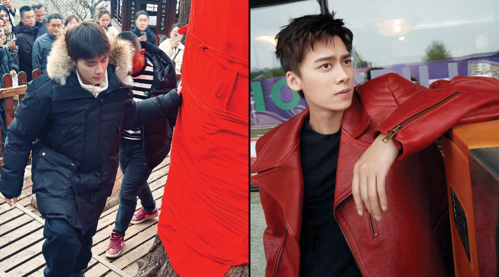 （左）李易峰去年底在大孤山被捕获。