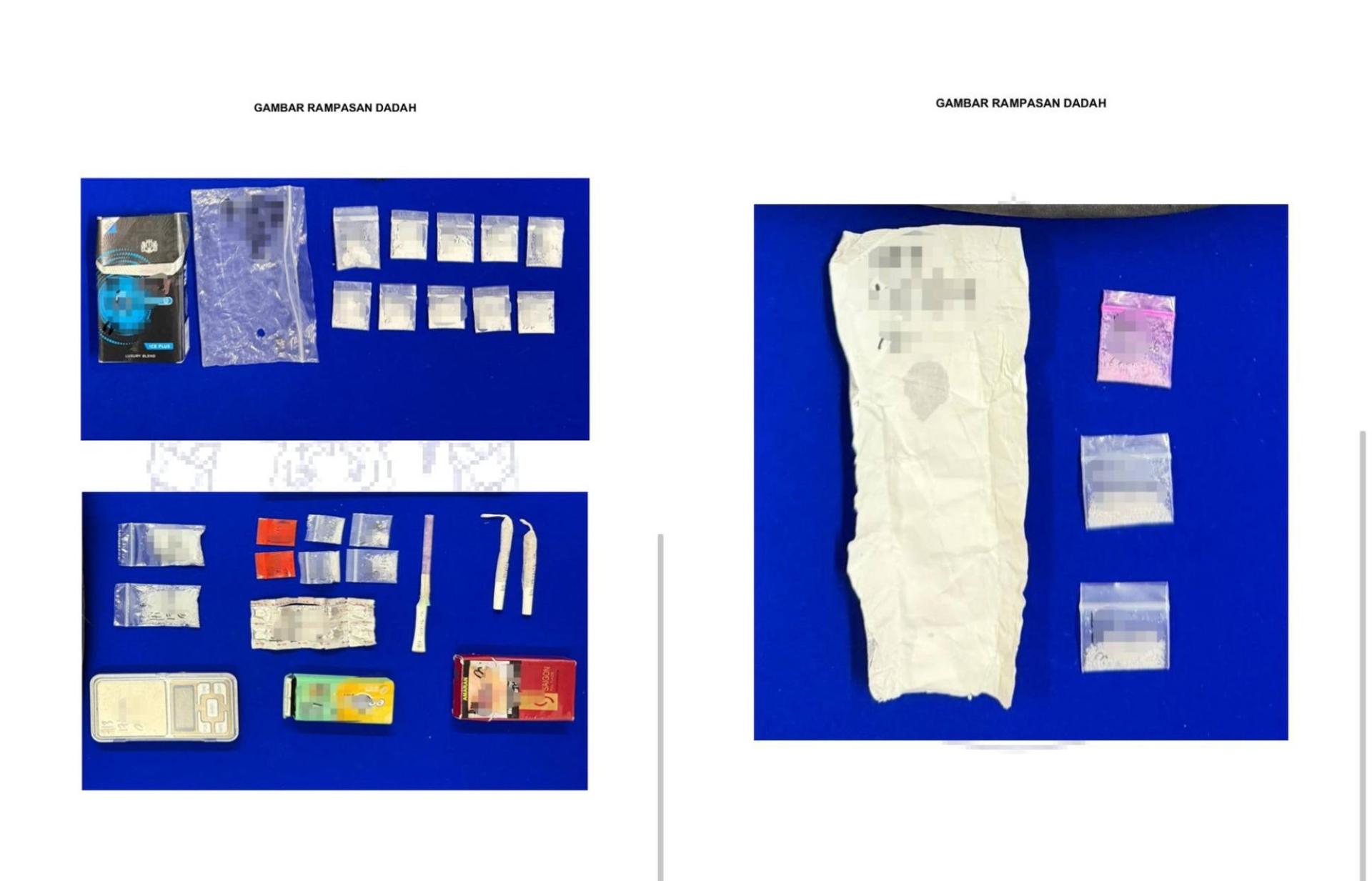 警方在行动中所斩获的毒品。