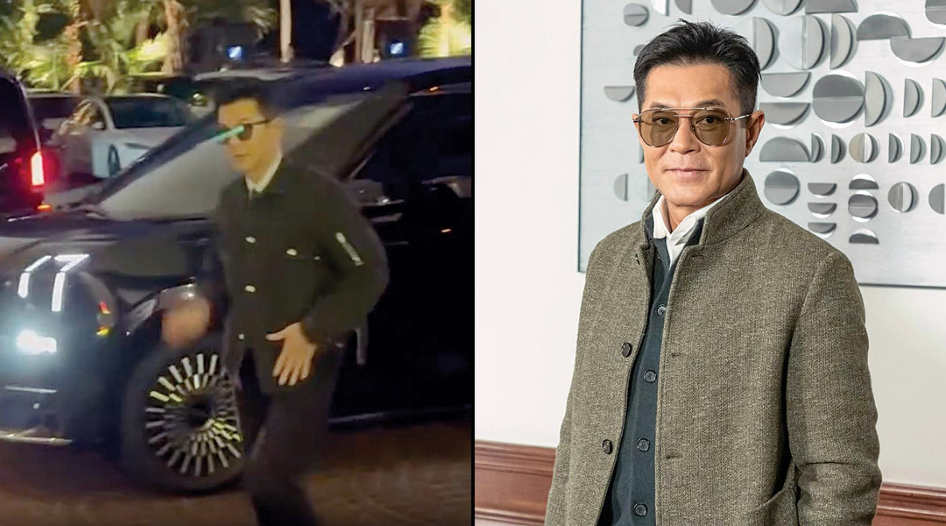 古天乐被人以雷射笔照射眼睛。