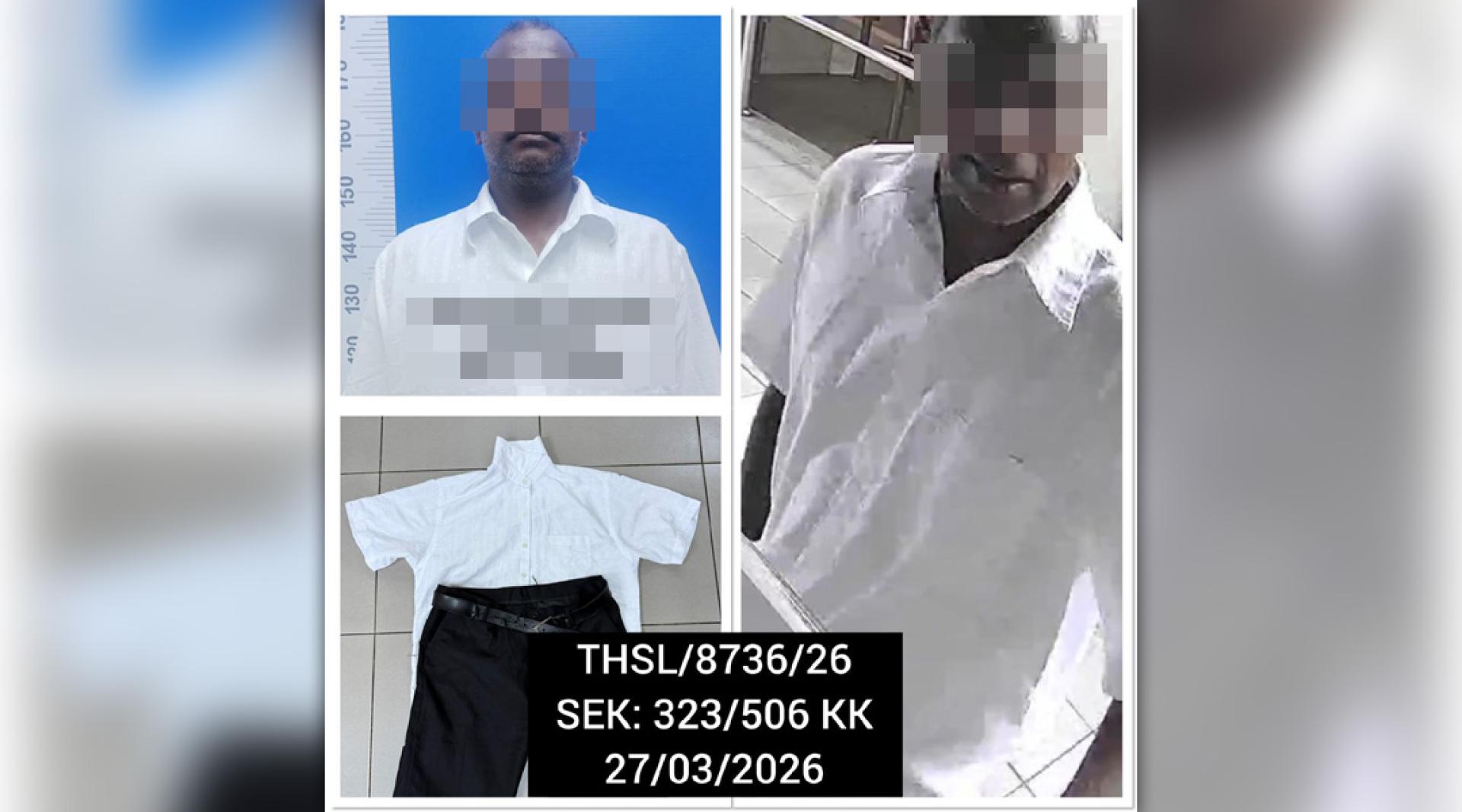 警方案发后拘留涉案男子助查。（警方供图）