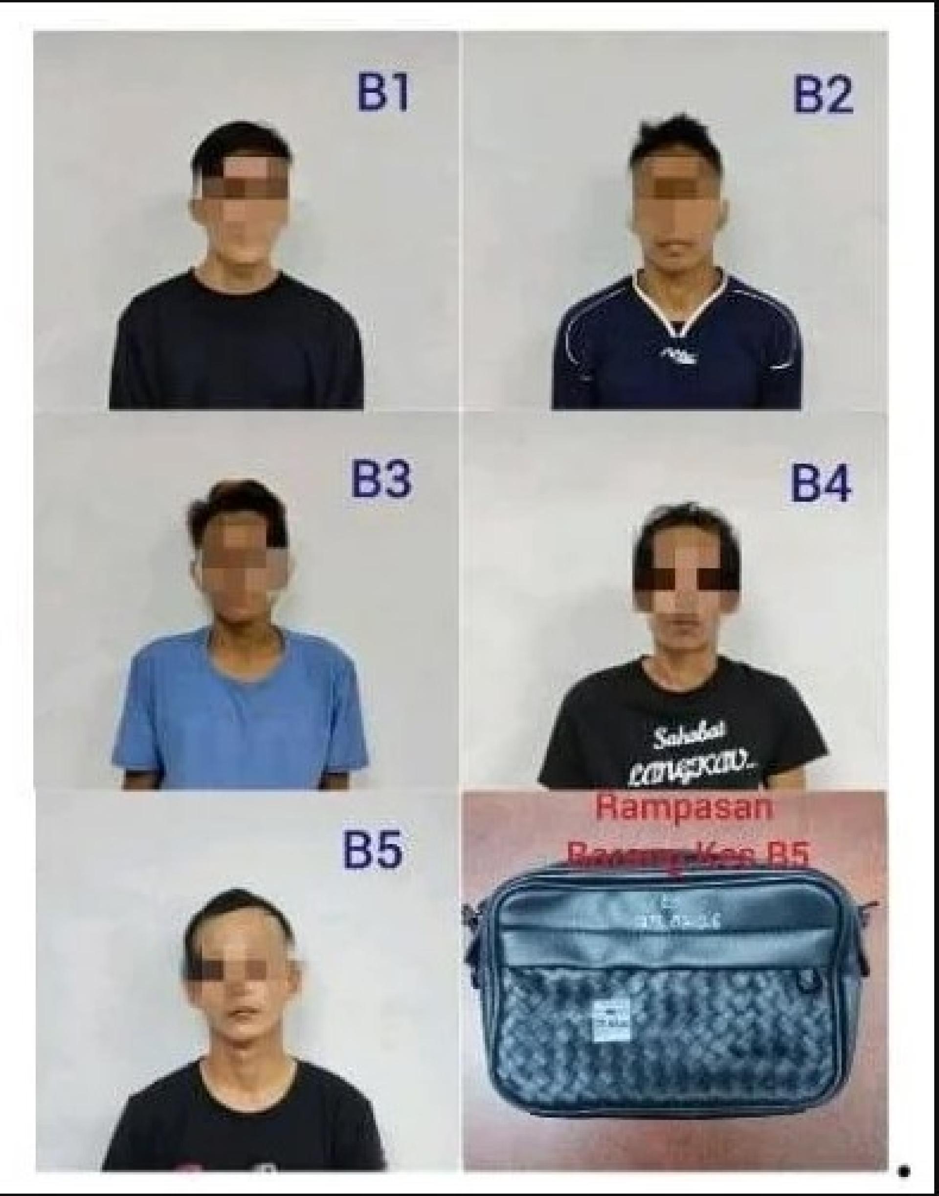 被捕嫌疑人与缴获毒品。