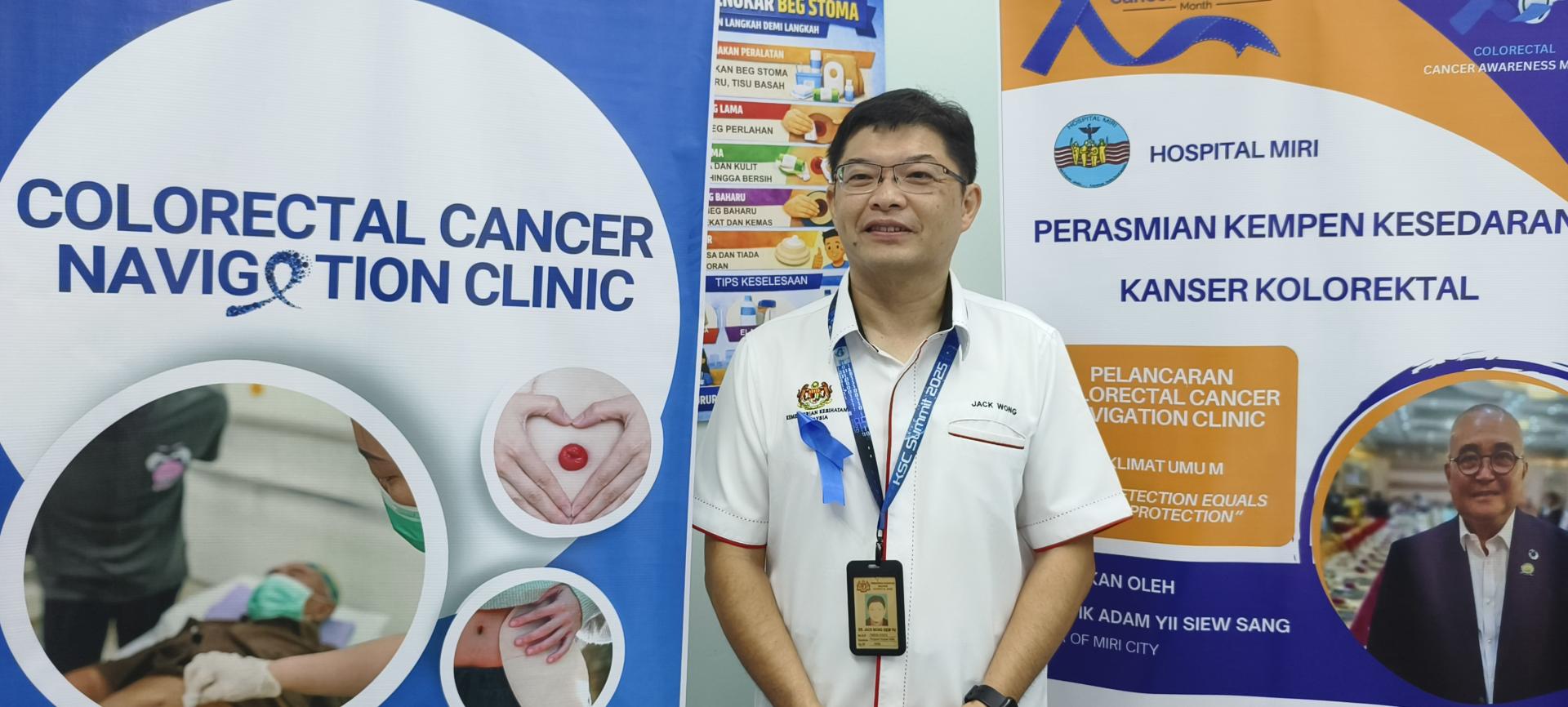 美里医院院长黄修儒医生配合大肠癌醒觉月活动受访时摄。