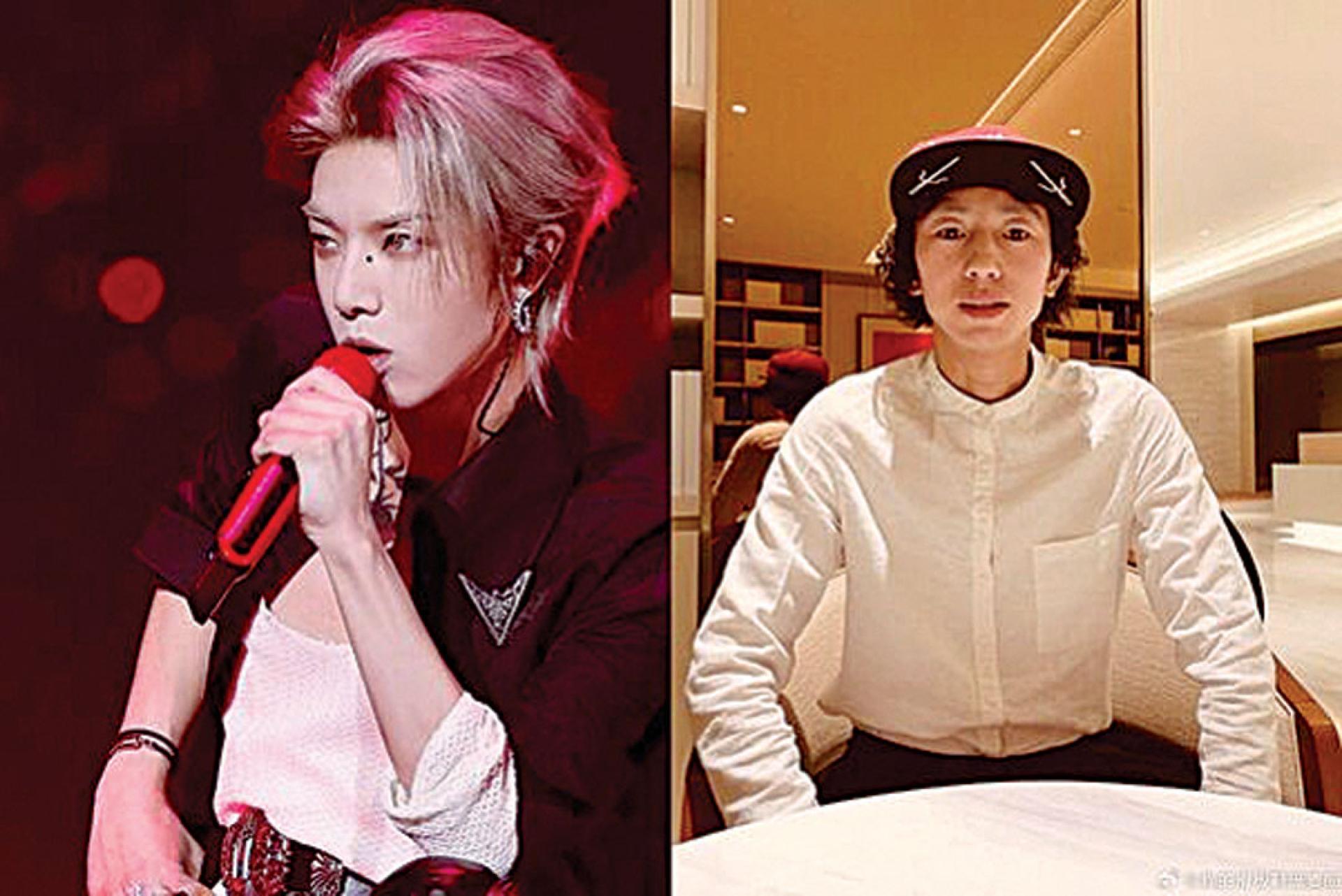 华晨宇（左图）在2016年改编庞麦郎（右图）的《我的滑板鞋》。