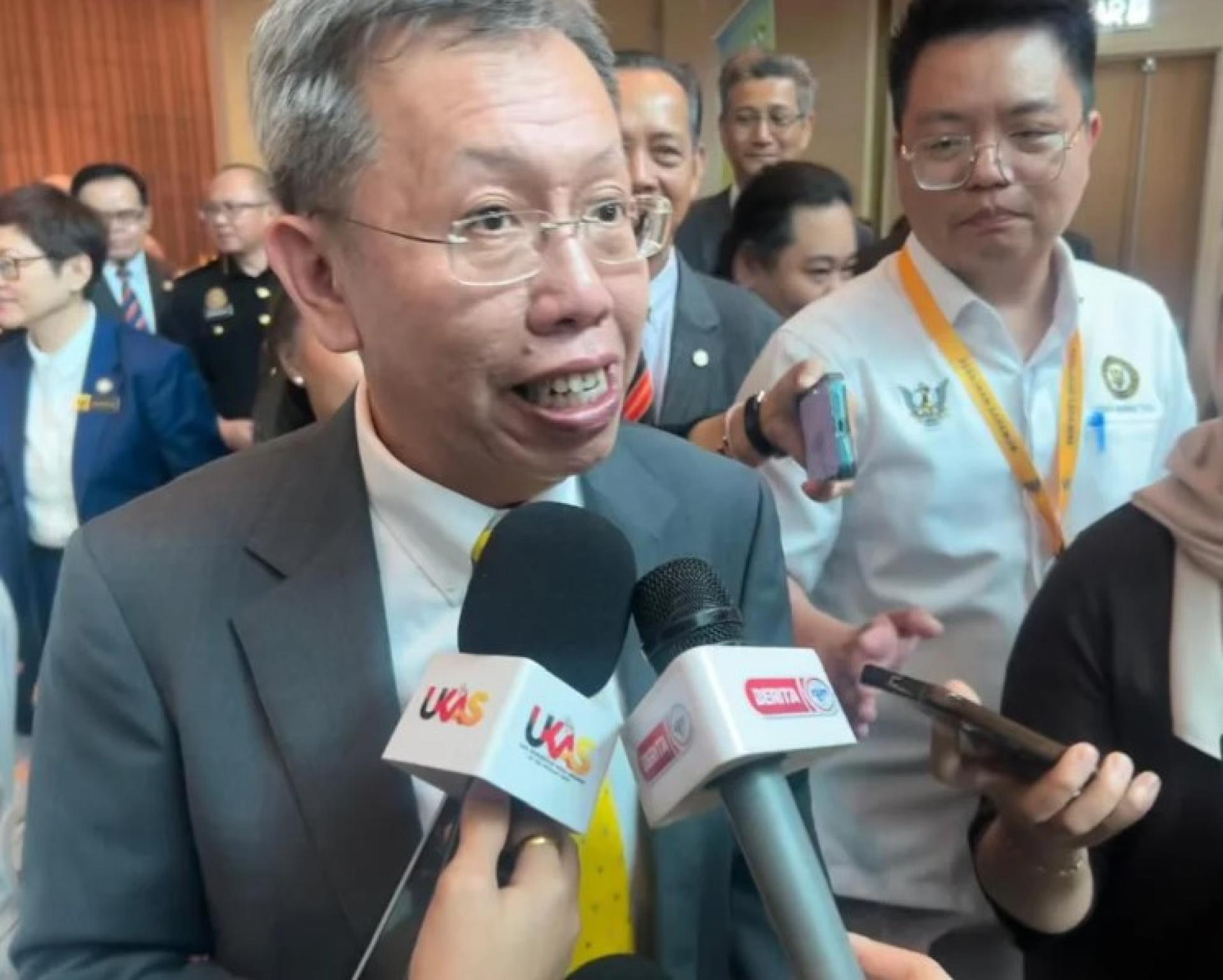 沈桂贤在今日出席砂拉越排水与灌溉局廉洁日庆祝活动后接受访问。