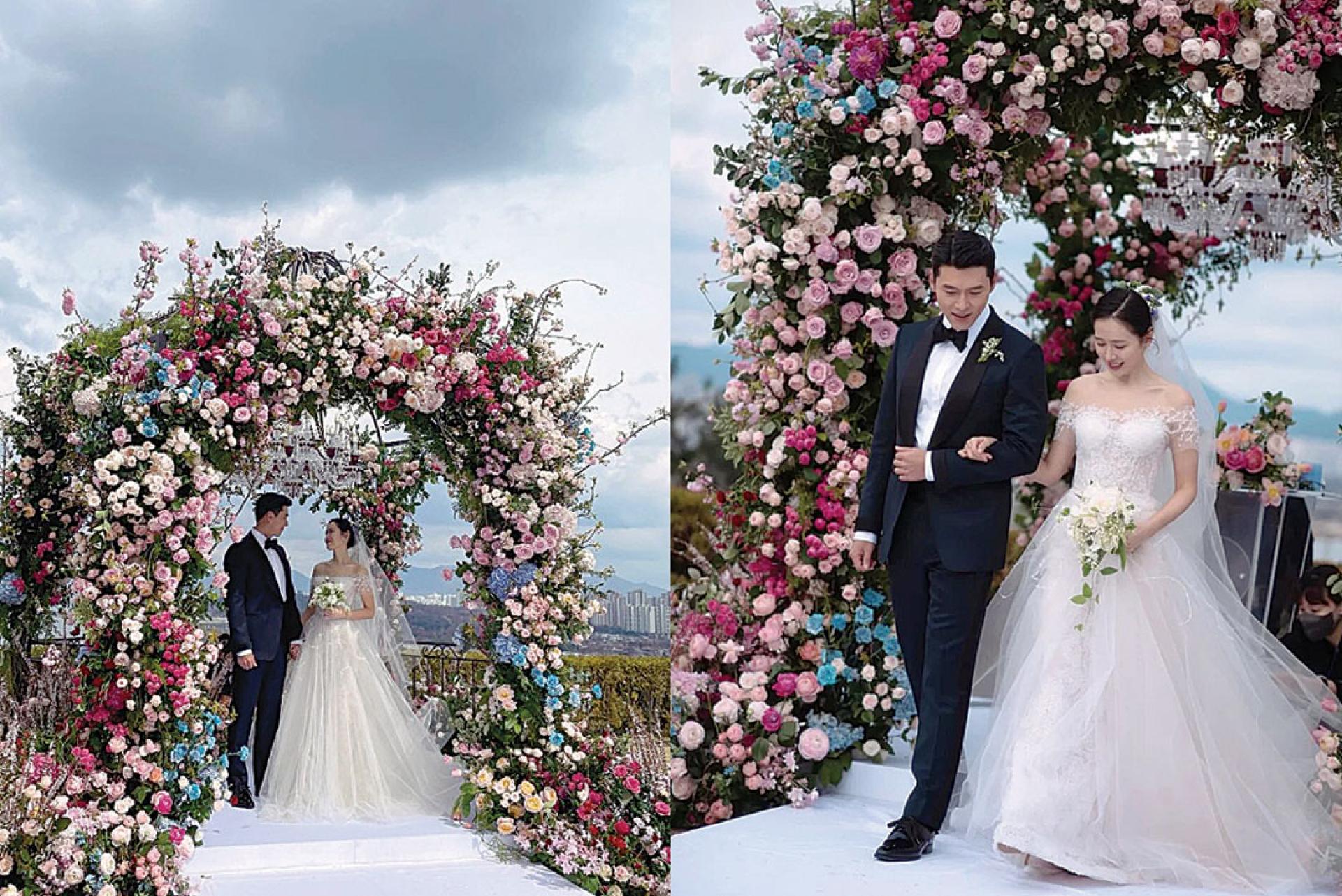 孙艺真分享和玄彬未曝光的结婚照。